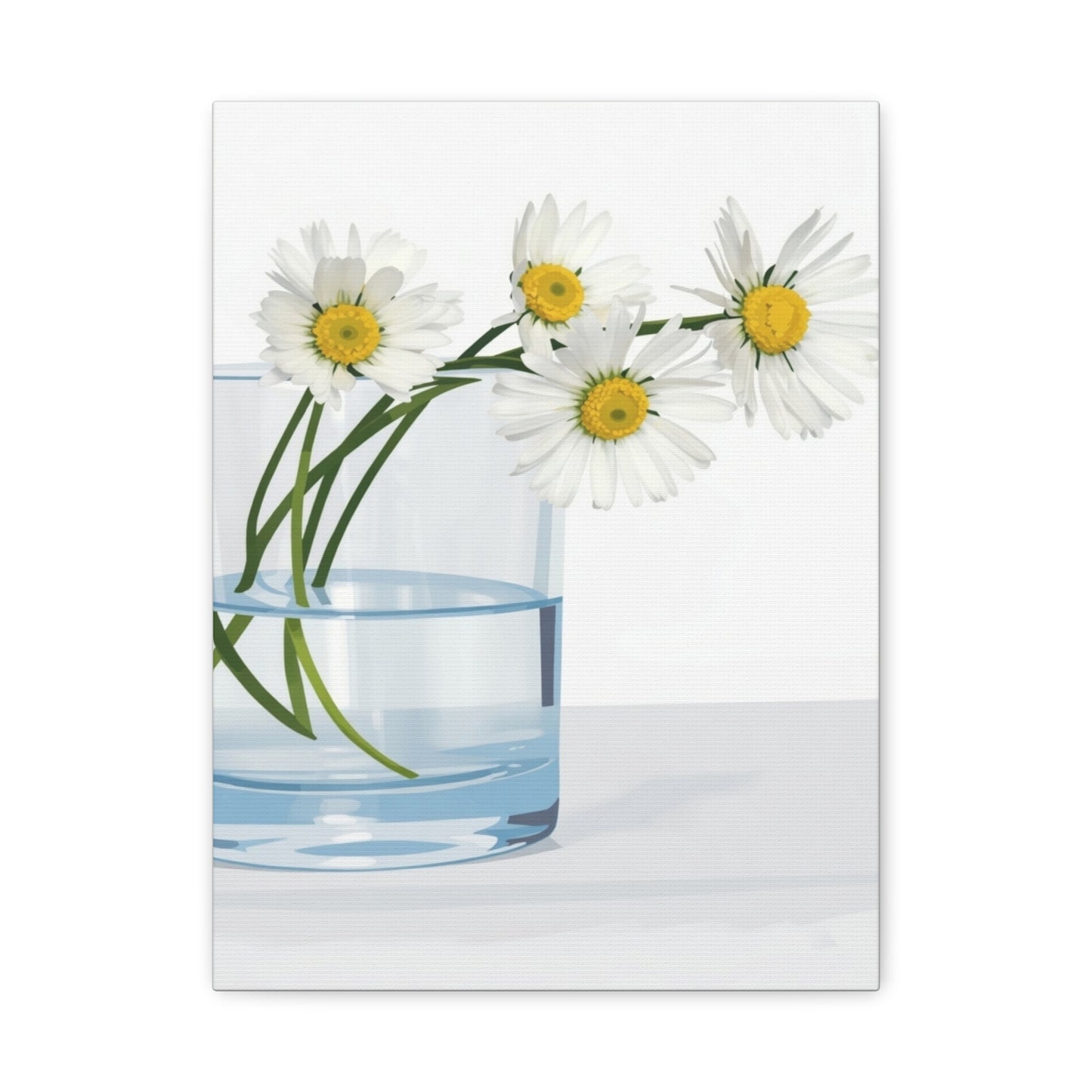 Daisy Glass Vase Canvas Print — Matte Stretched Wall Art