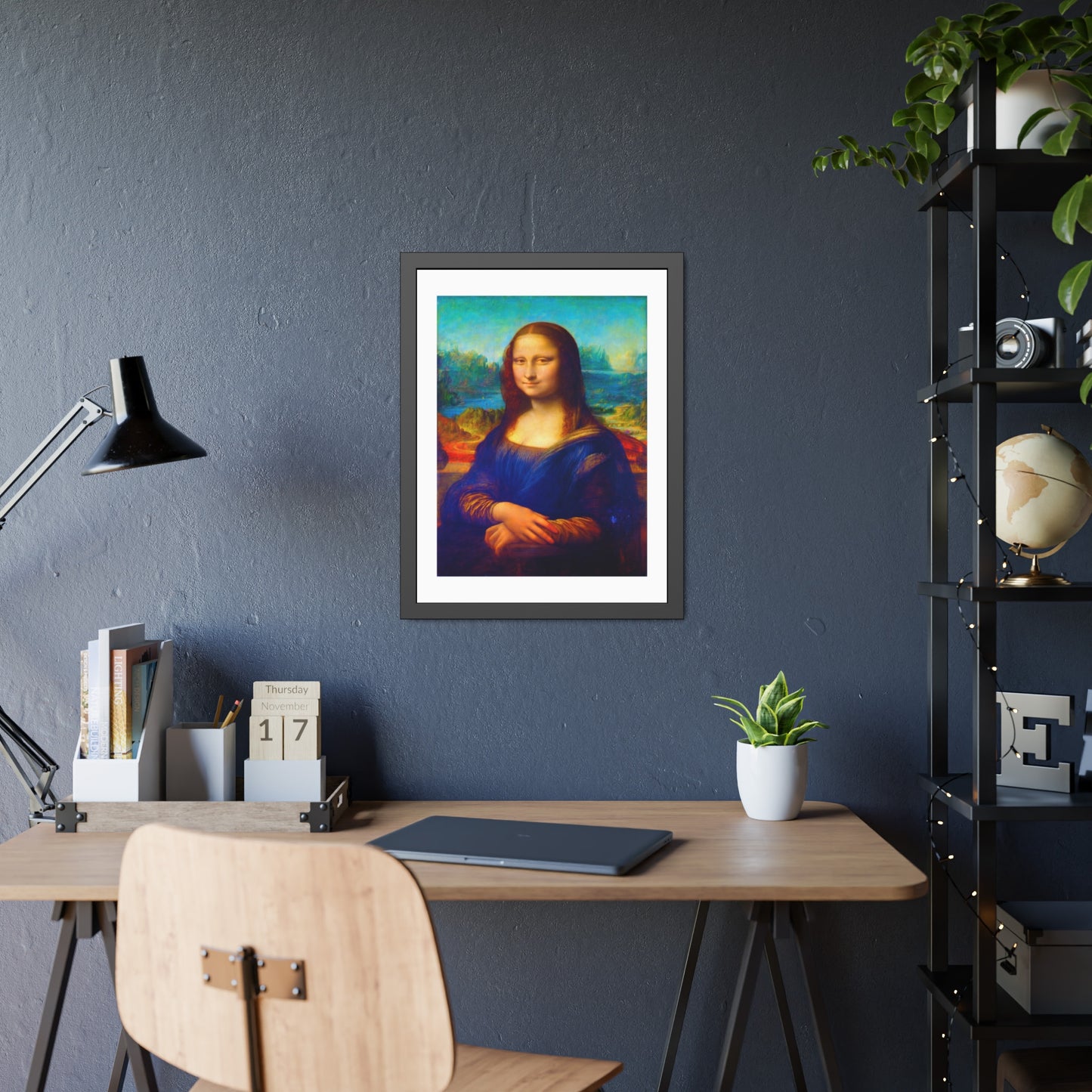 Framed Mona Lisa Poster — Classic Renaissance Art Print in Black Frame