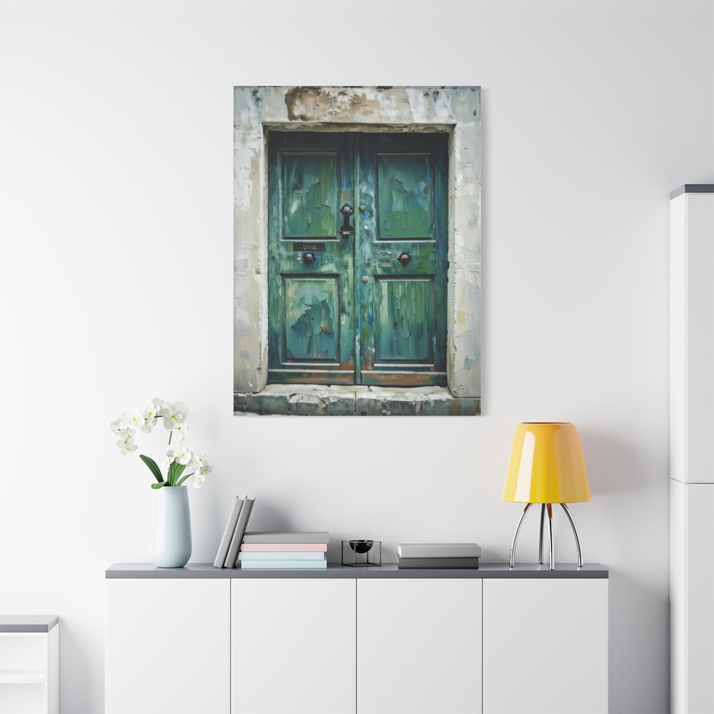 Vintage Green Door Matte Canvas Wall Art — Stretched 1.25"