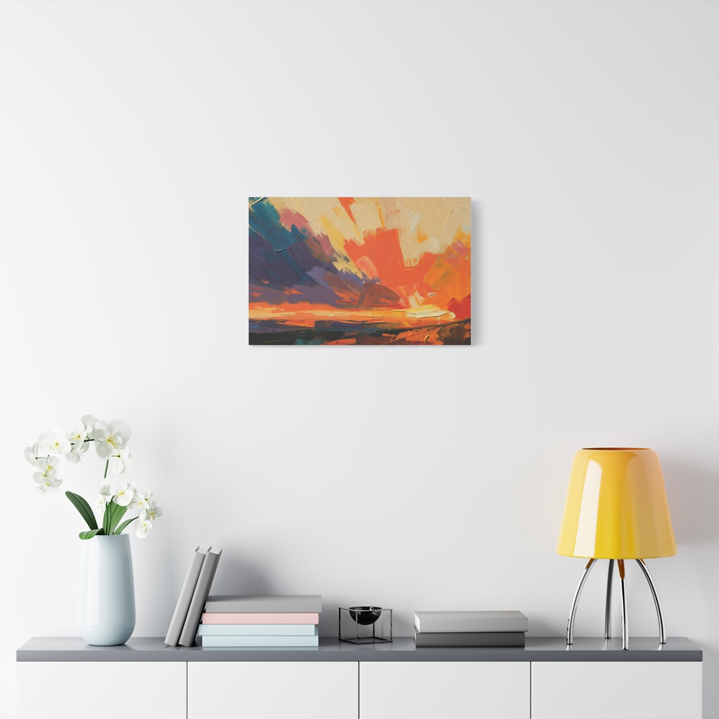 Abstract Sunset Landscape Canvas Print — Matte Stretched Wall Art
