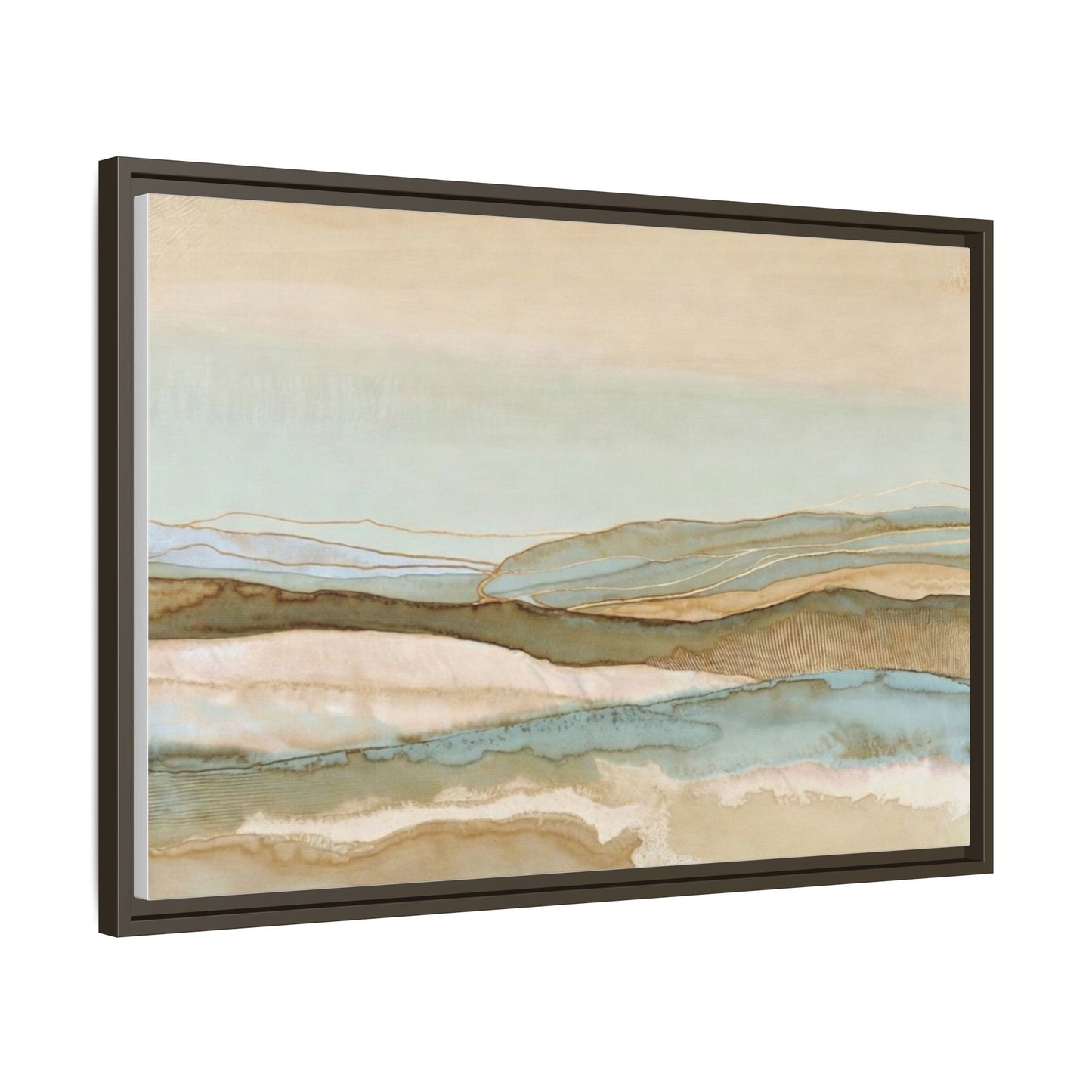 Framed Matte Canvas Coastal Abstract Landscape Wall Art