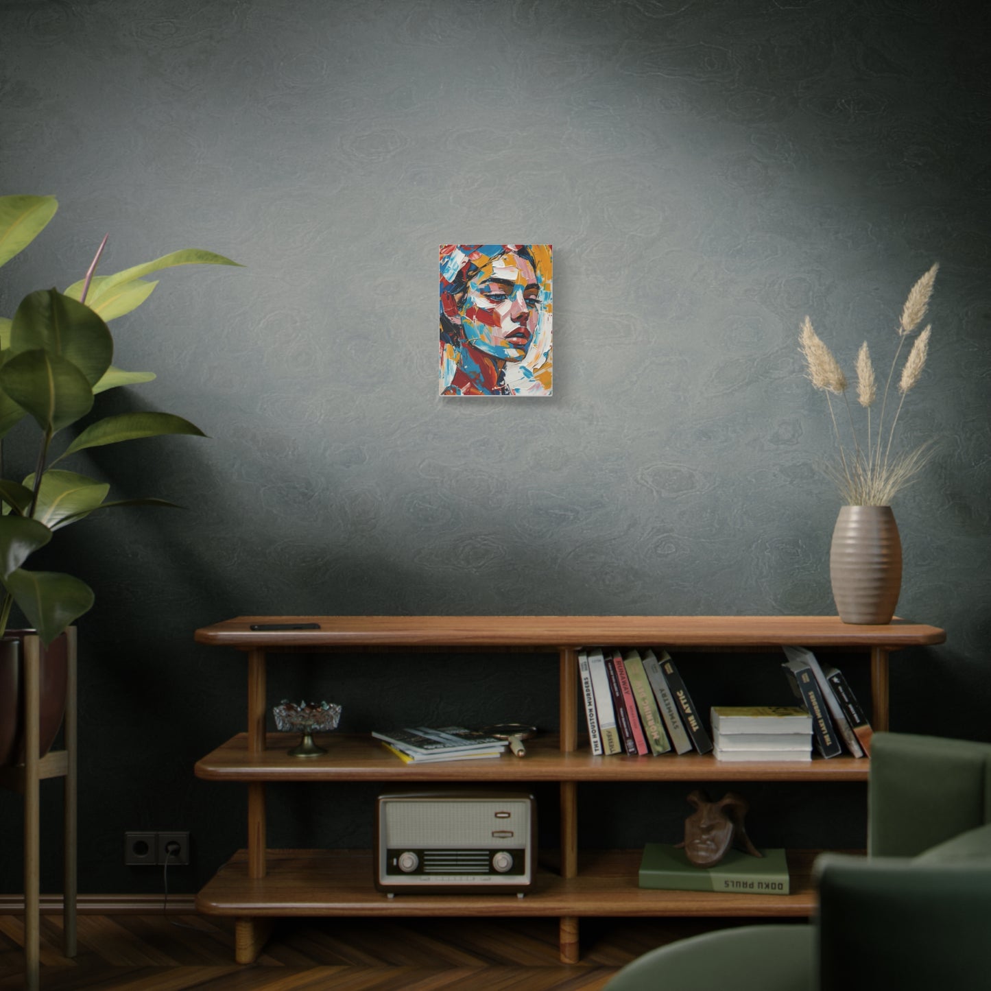 Abstract Colorful Portrait Matte Canvas Print — Modern Stretched Wall Art
