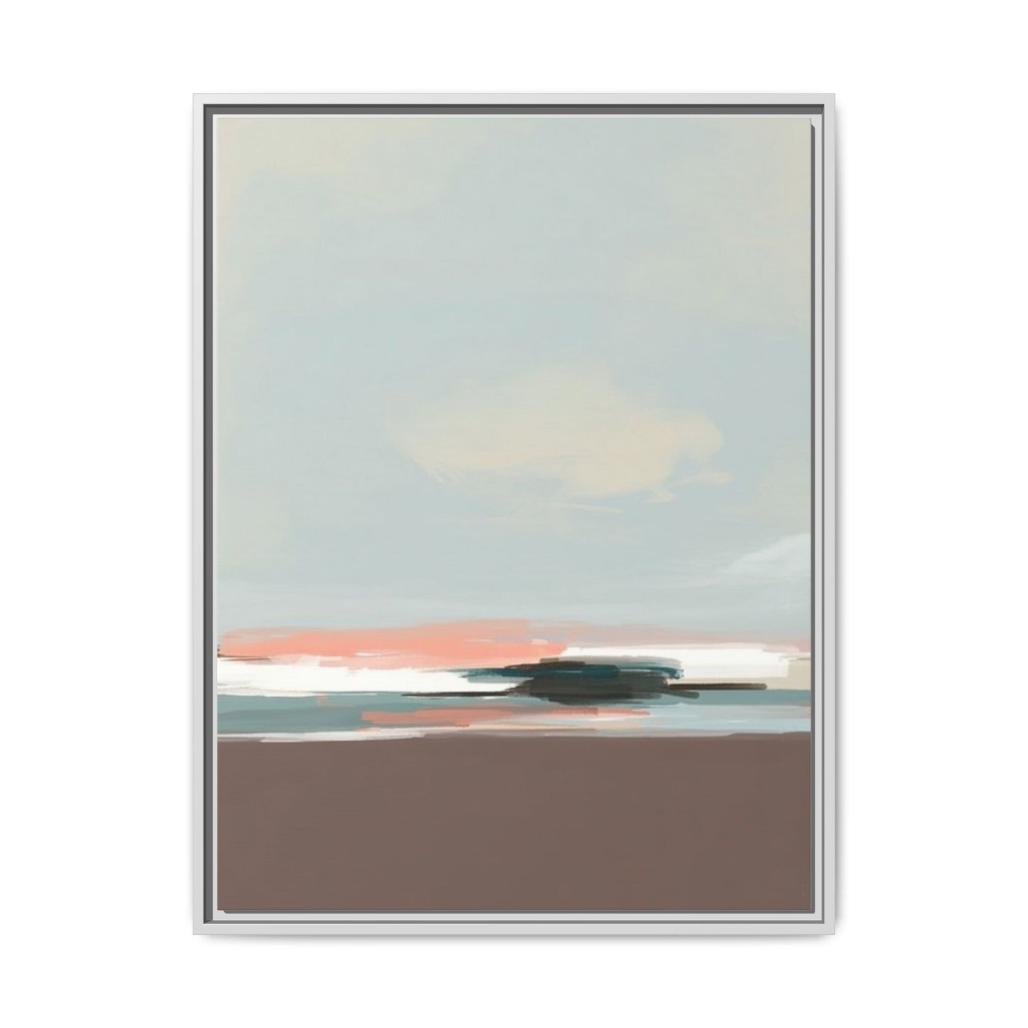Framed Matte Canvas Print — Soft Coastal Abstract Landscape
