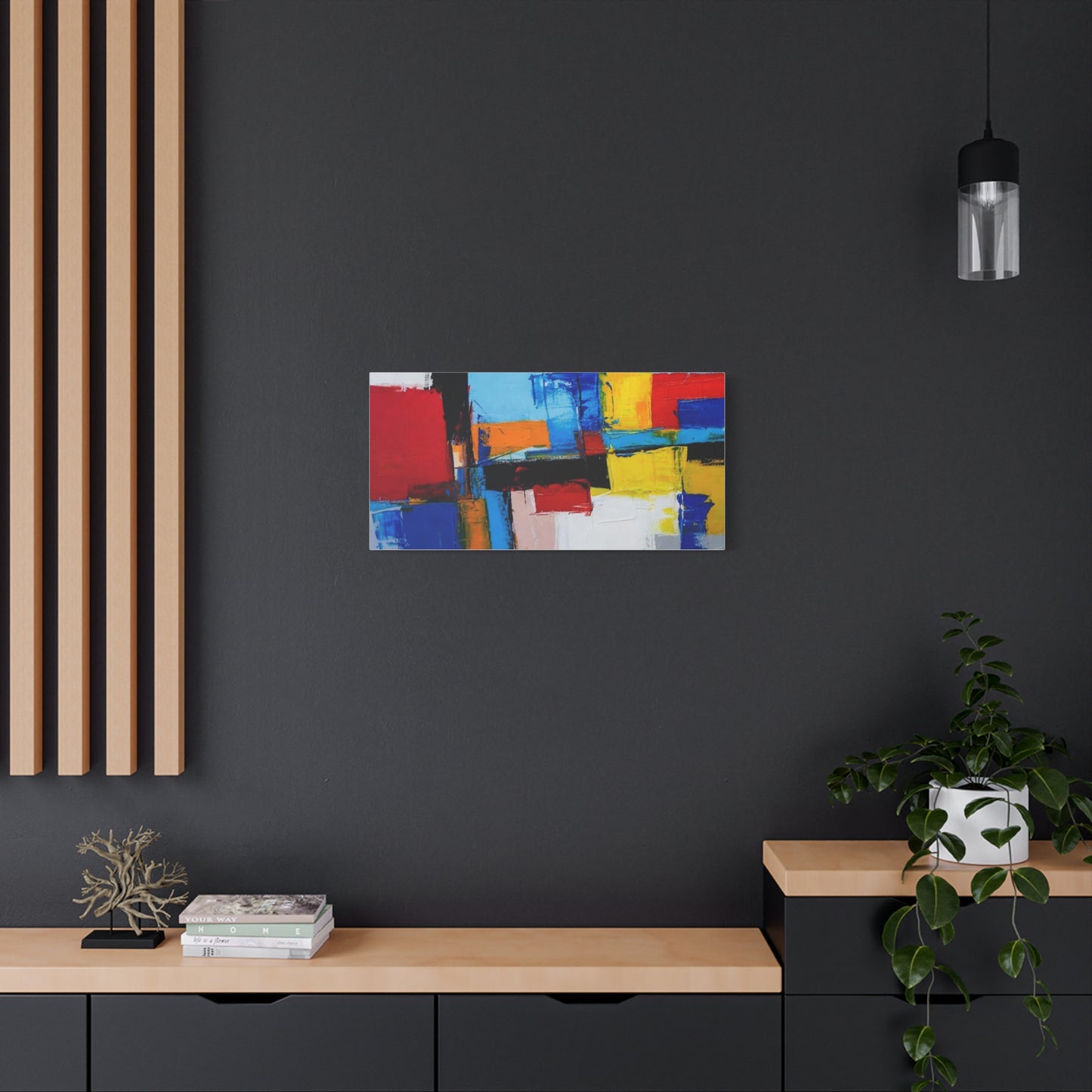 Abstract Color Block Canvas Print — Modern Geometric Wall Art