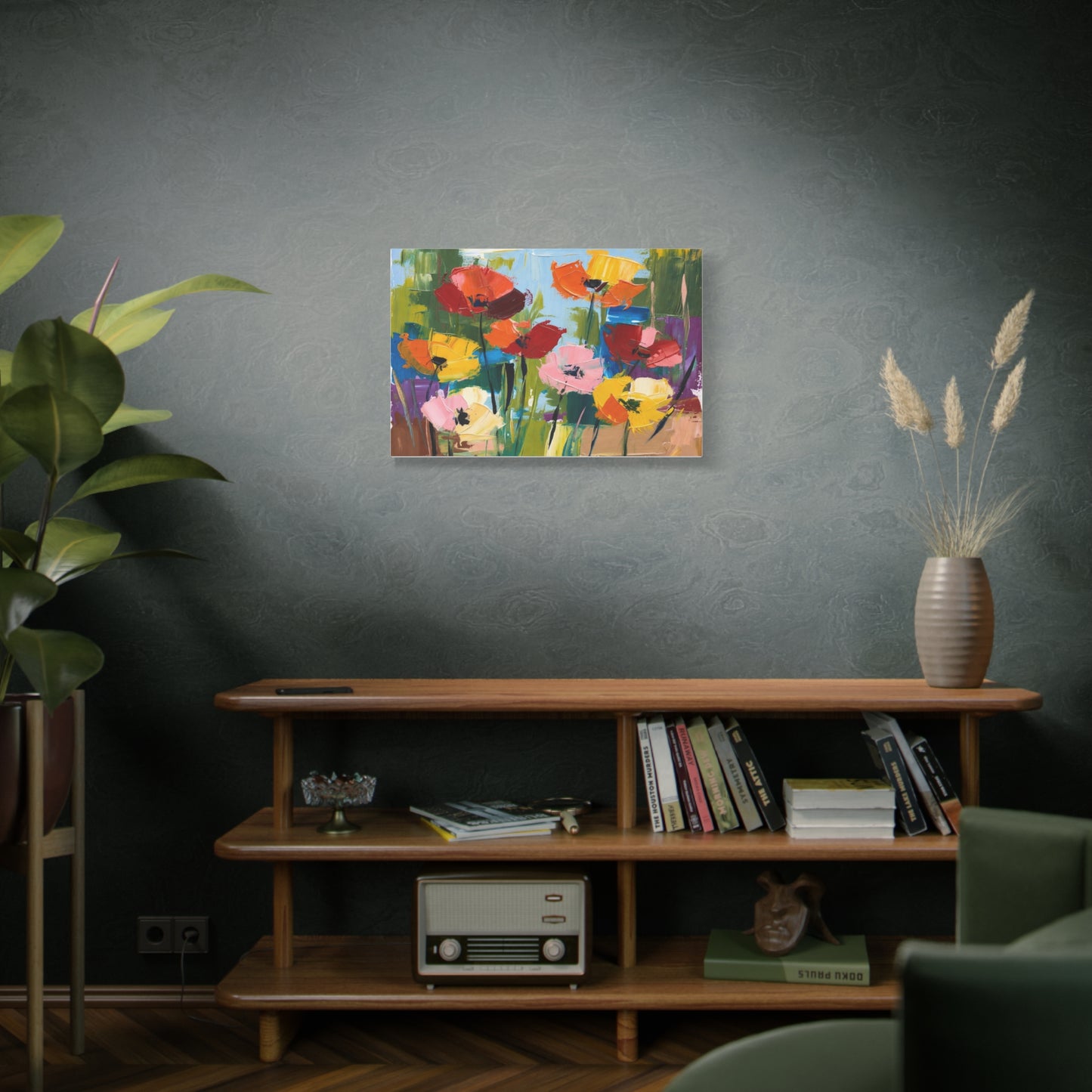 Colorful Abstract Floral Canvas Wall Art — Matte Stretched 1.25"