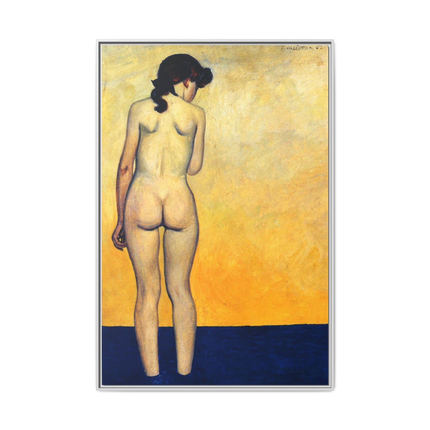 Adolescente entrant dans l'eau by Félix Vallotton Framed Matte Canvas Wall Art Print