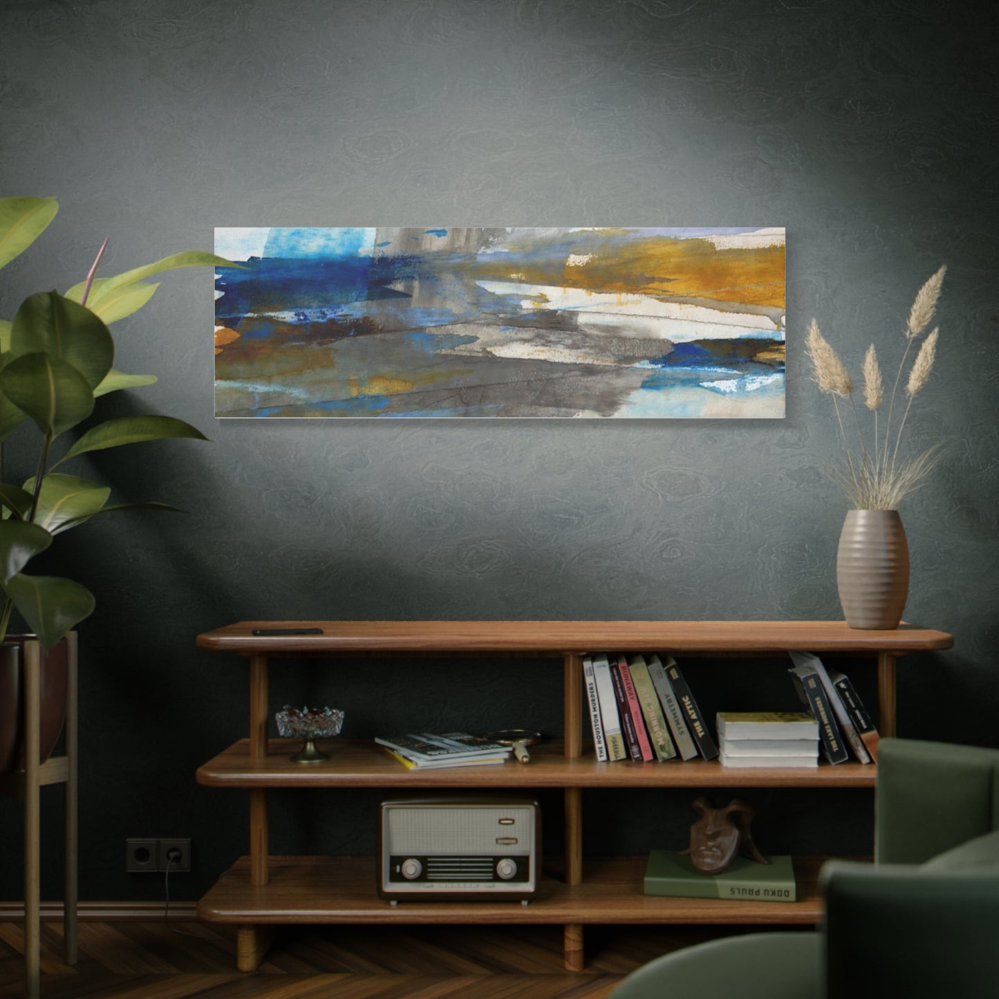 Abstract Coastal Blue Matte Canvas Print — Stretched 1.25" Wall Art