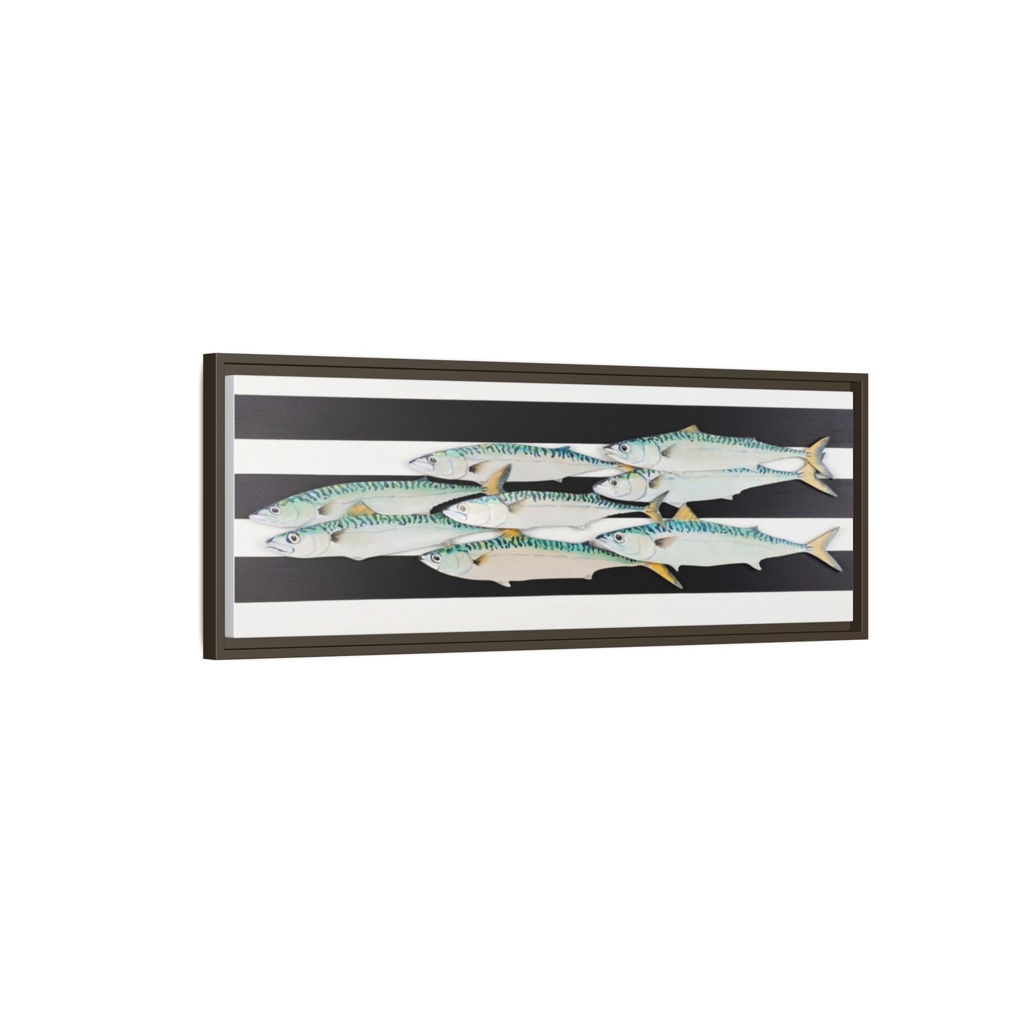Striped Mackerel Canvas Print — Framed Matte Fish Wall Art