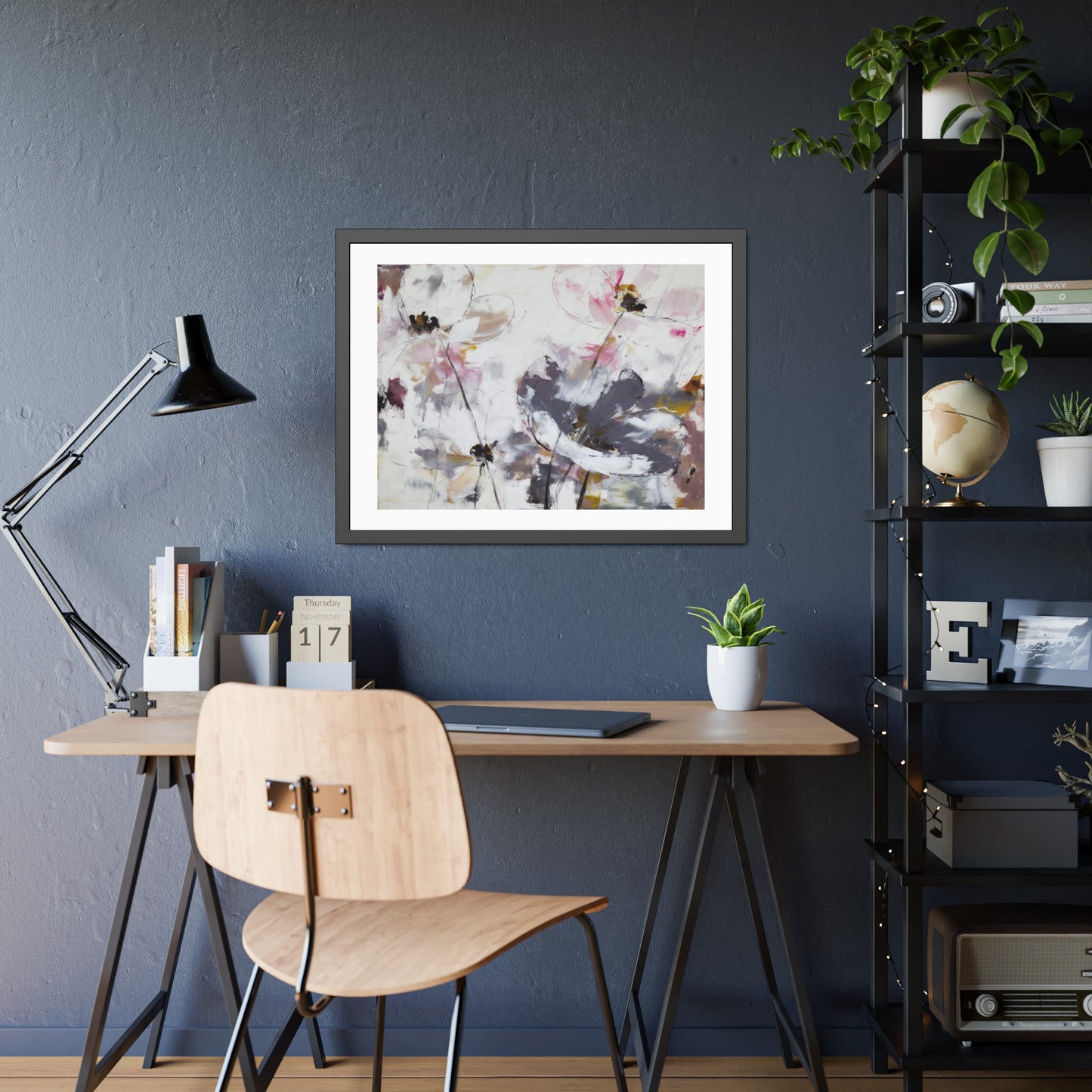 Framed Floral Poster Art – Soft Watercolor Poppies Print