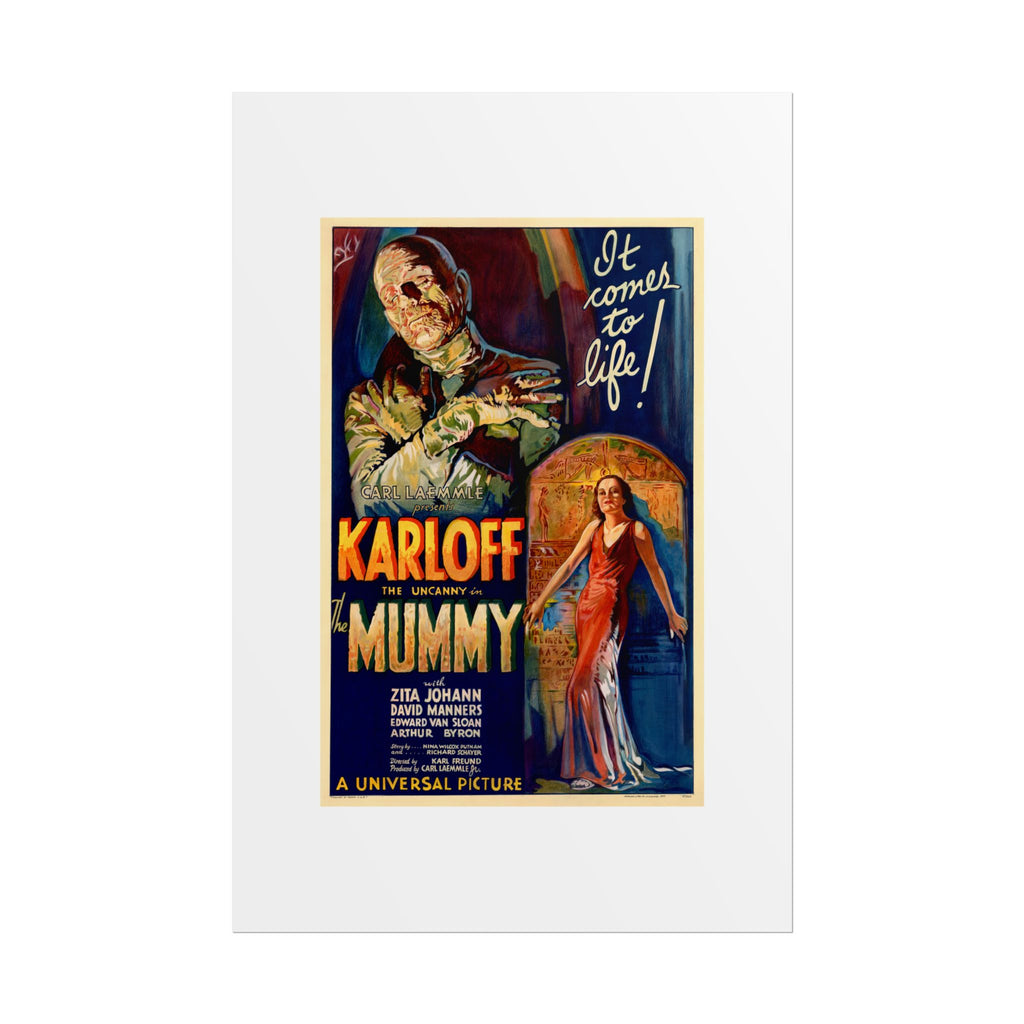 The Mummy 1932 film poster by Karoly Grosz Wall Art Print (Karloff "It Comes to Life!")