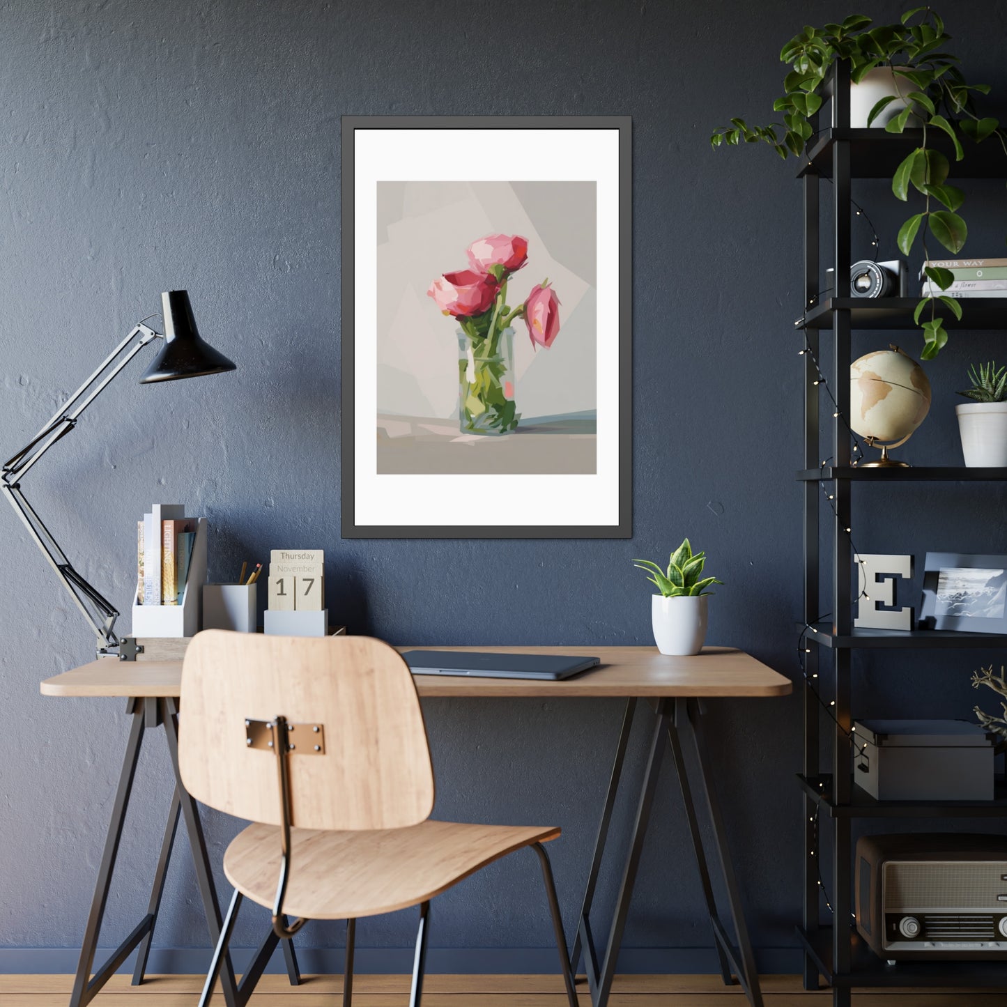 Framed Poster — Pink Peonies Vase Wall Art Print