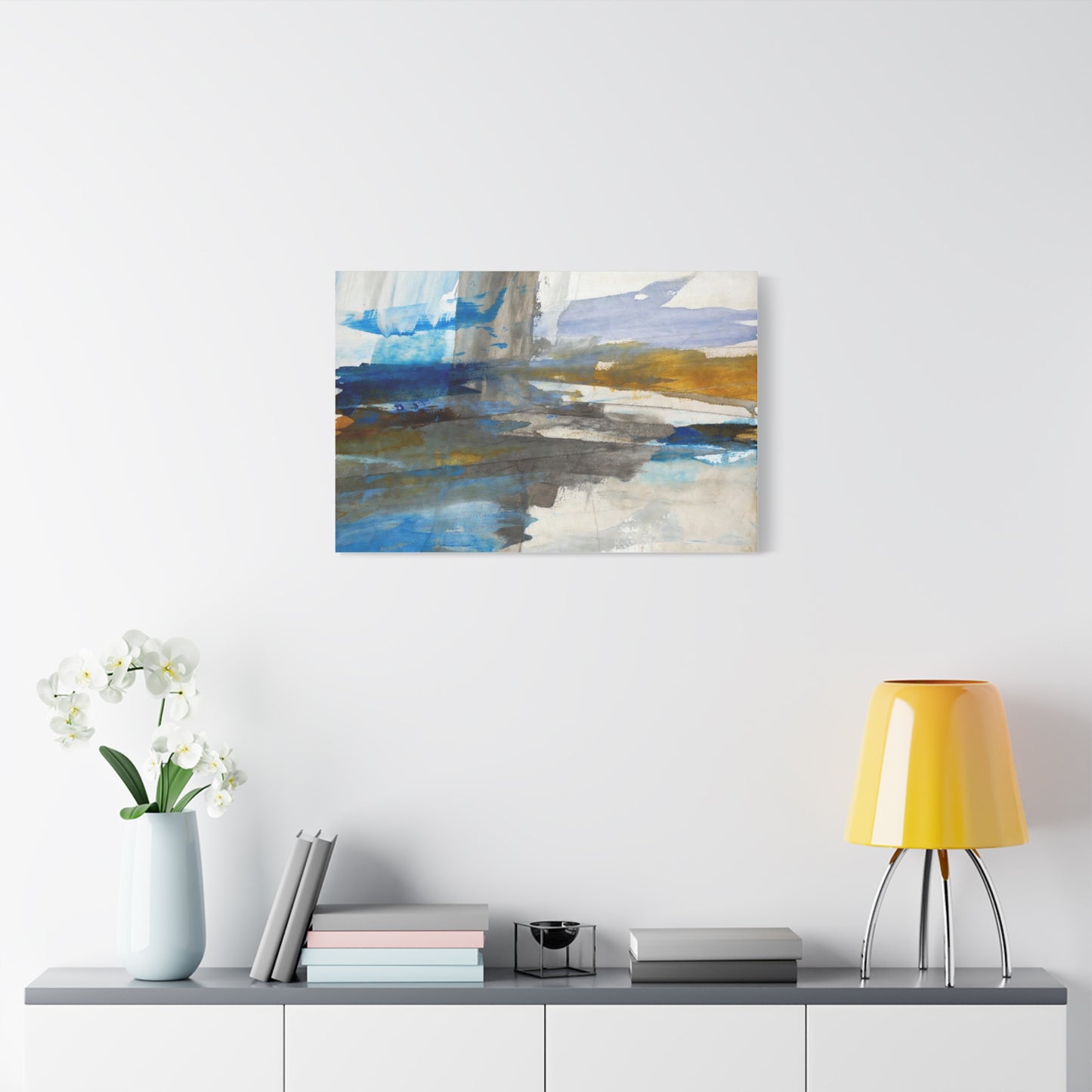 Abstract Coastal Blue Matte Canvas Print — Stretched 1.25" Wall Art
