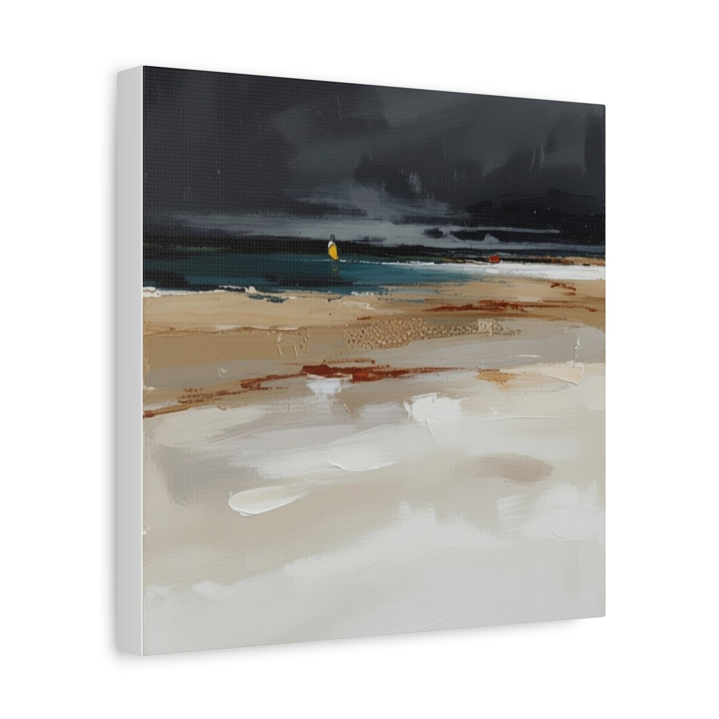 Beachscape Canvas Art — Stormy Seascape Matte Stretched Wall Art
