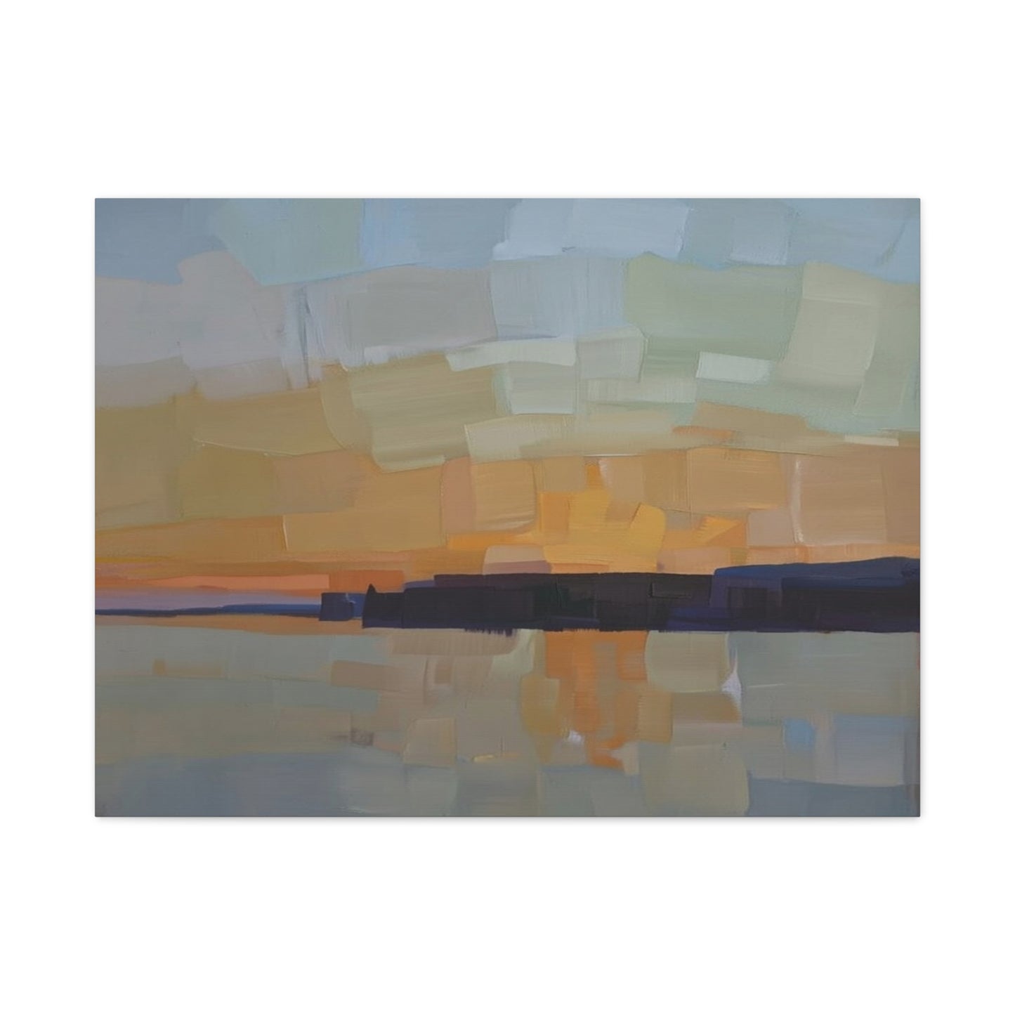 Abstract Sunset Landscape Canvas Print  Matte Stretched 1.25"
