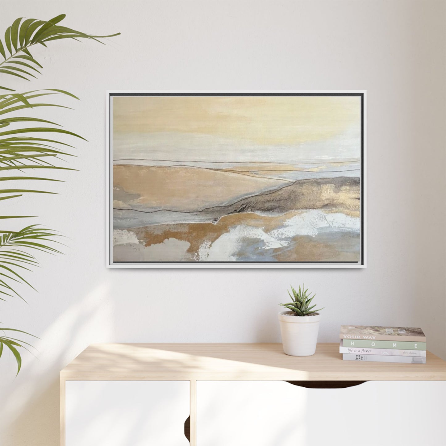 Framed Abstract Coastal Landscape Matte Canvas Wall Art