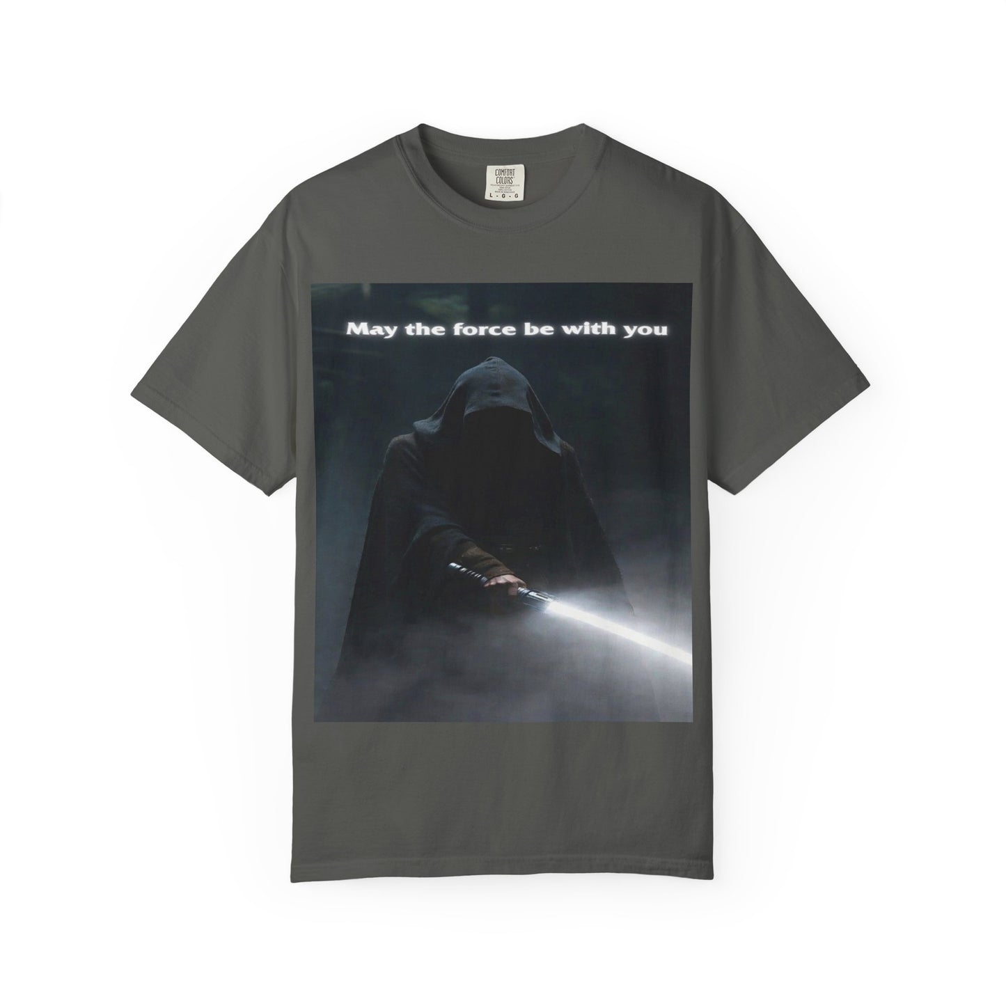 May the Force Be With You T-Shirt — Dark Hooded Lightsaber Graphic Tee