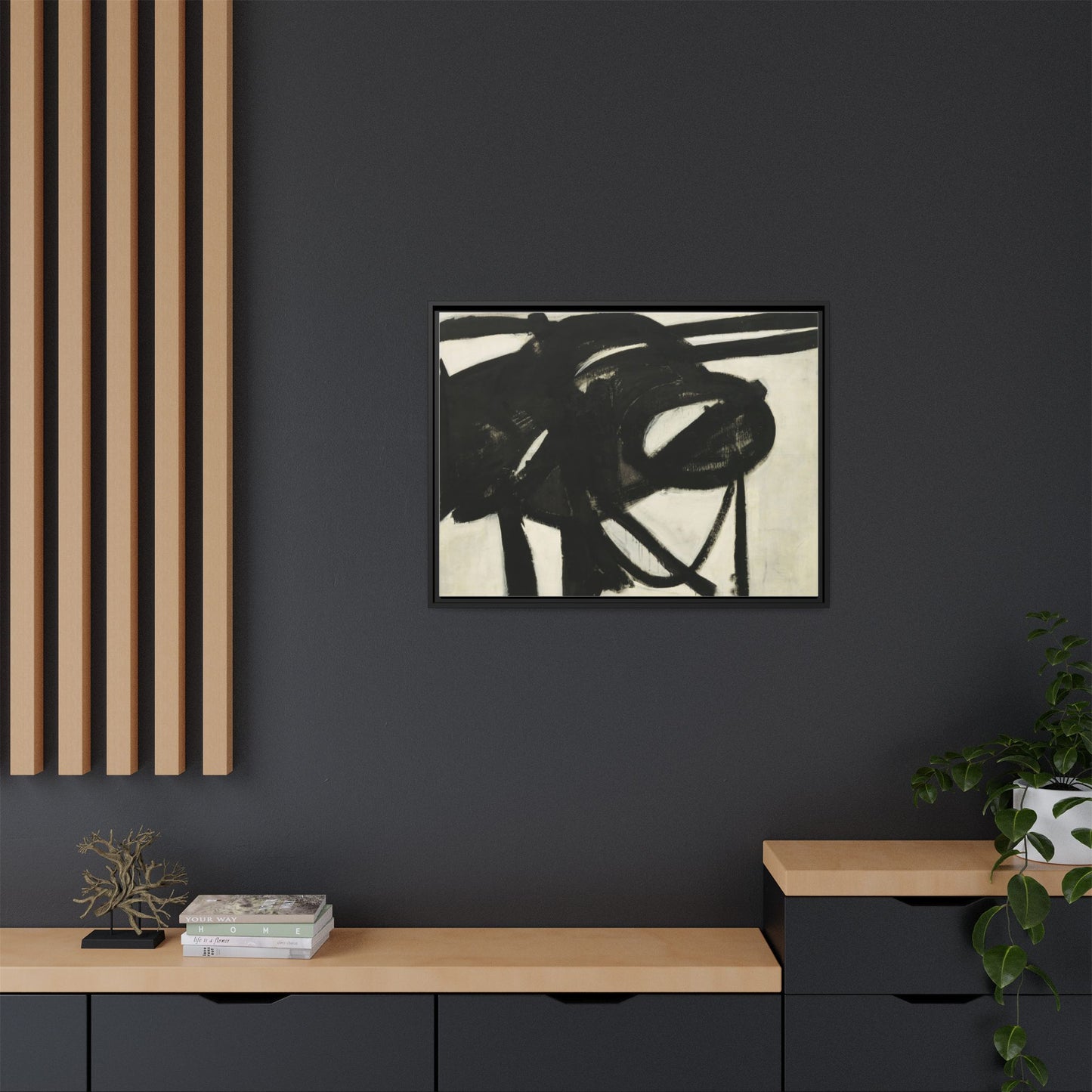 Chief by Franz Kline Abstract Matte Canvas Framed Wall Art