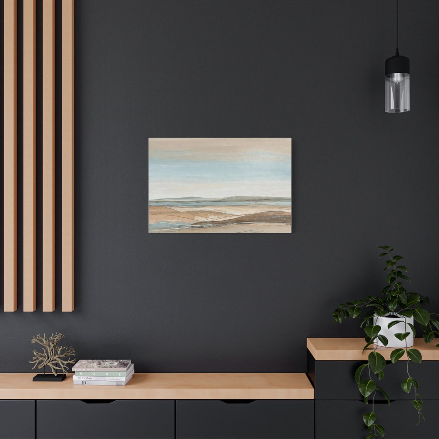 Coastal Pastel Landscape Canvas — Matte Stretched Wall Art