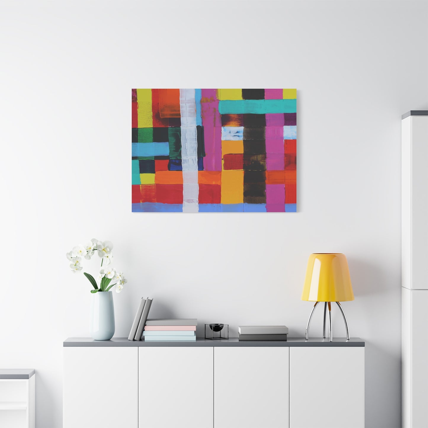 Farbfeld Malerei (Acryl) by Unknown Artist Matte Canvas Print Wall Art