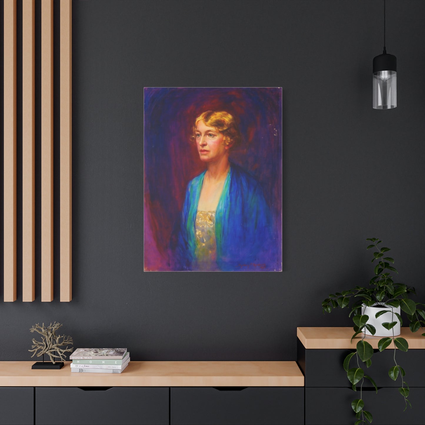 Vintage Portrait Matte Canvas Print — Elegant Early 20th‑Century Woman Wall Art