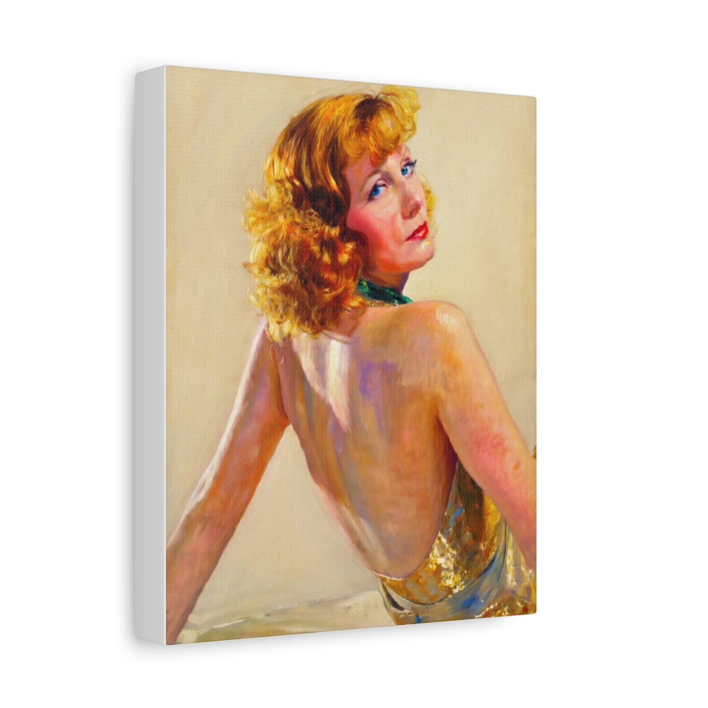 Vintage Greta Garbo Glam Portrait Canvas
