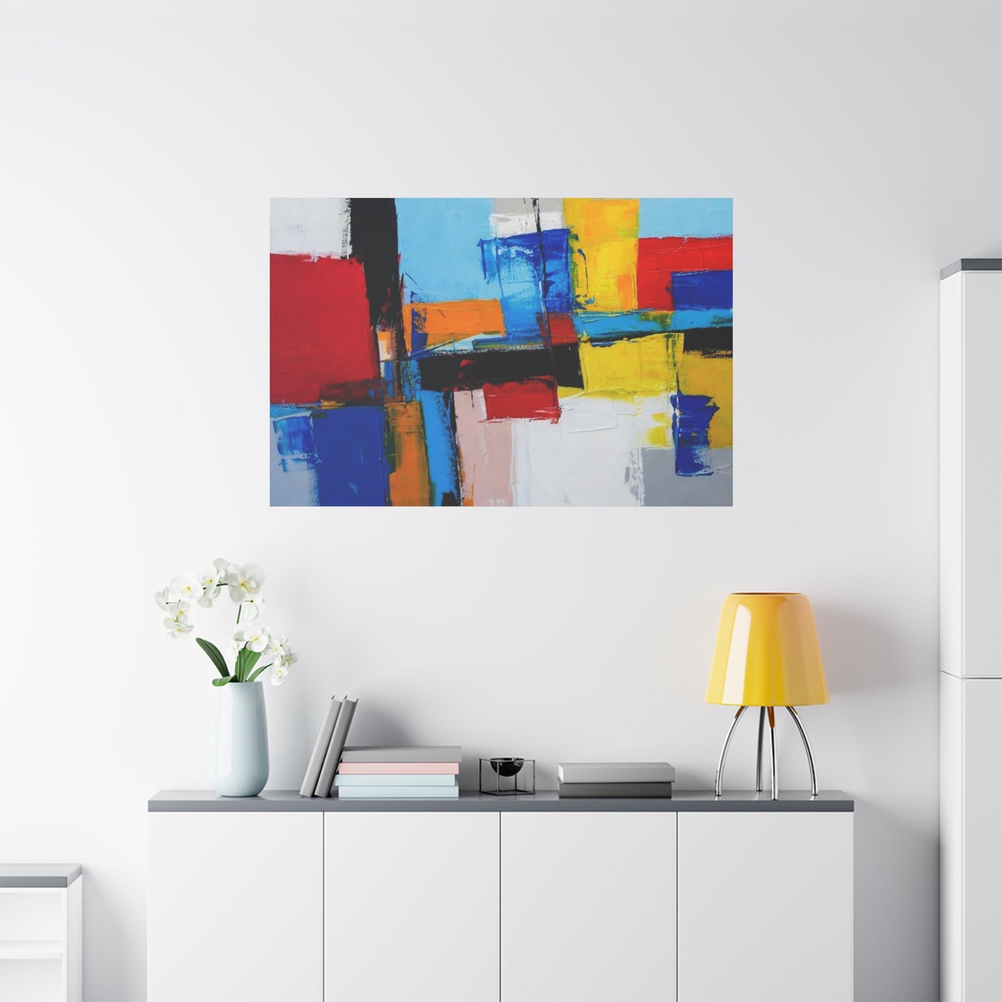 Abstract Color Block Canvas Print — Modern Geometric Wall Art