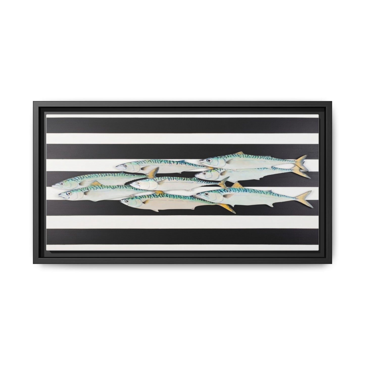 Striped Mackerel Canvas Print — Framed Matte Fish Wall Art