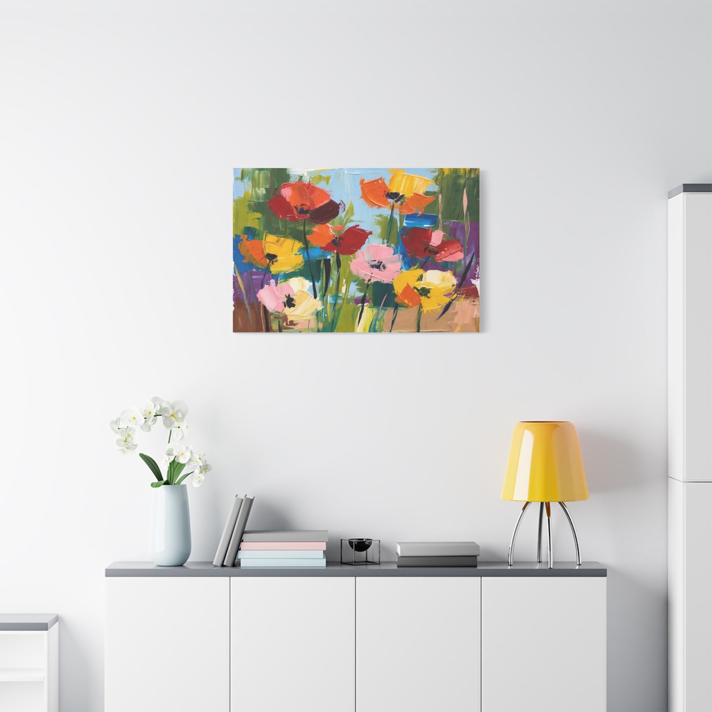 Colorful Abstract Floral Canvas Wall Art — Matte Stretched 1.25"