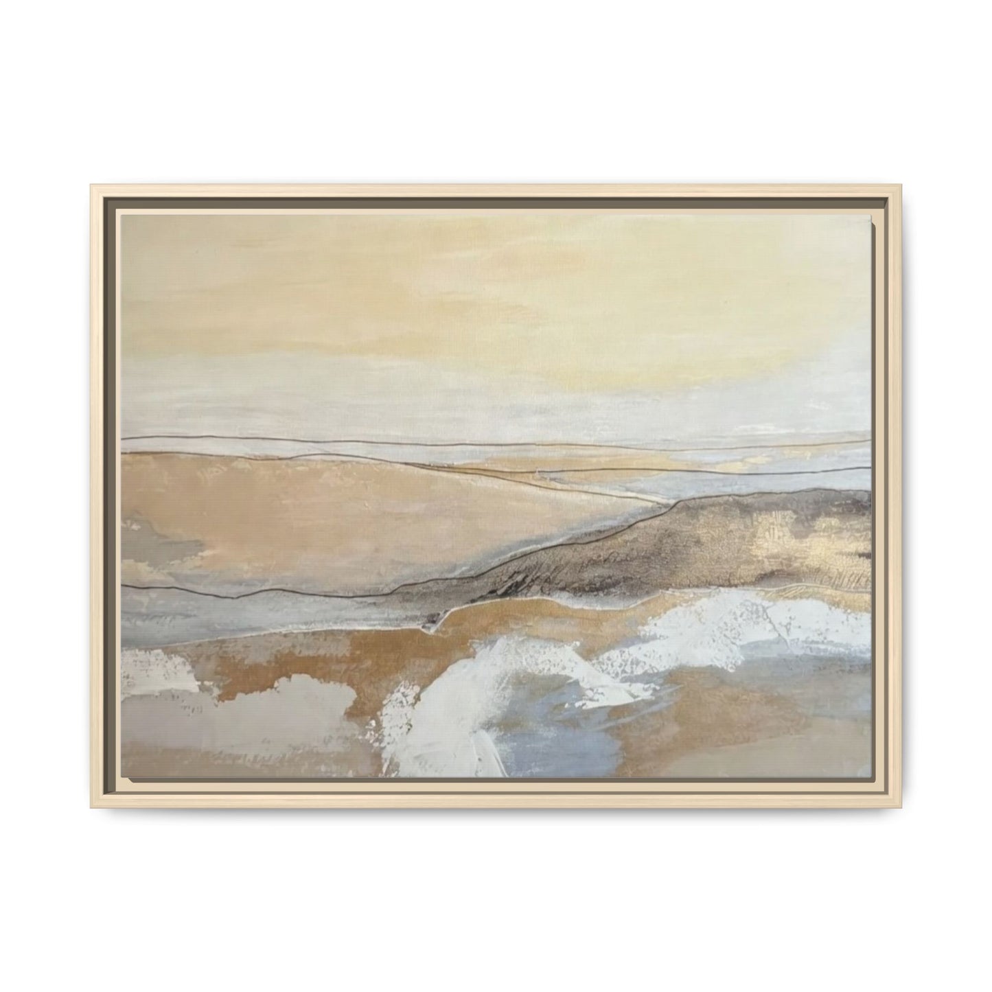 Framed Abstract Coastal Landscape Matte Canvas Wall Art