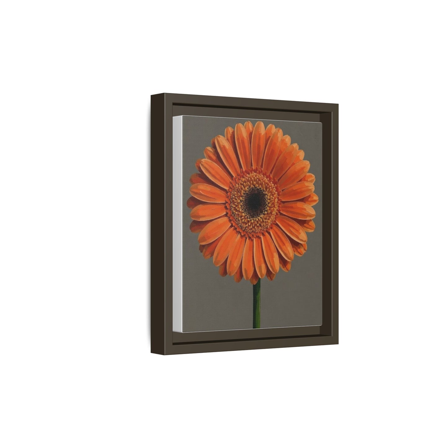 Orange Gerbera Daisy Matte Canvas Print (Framed)