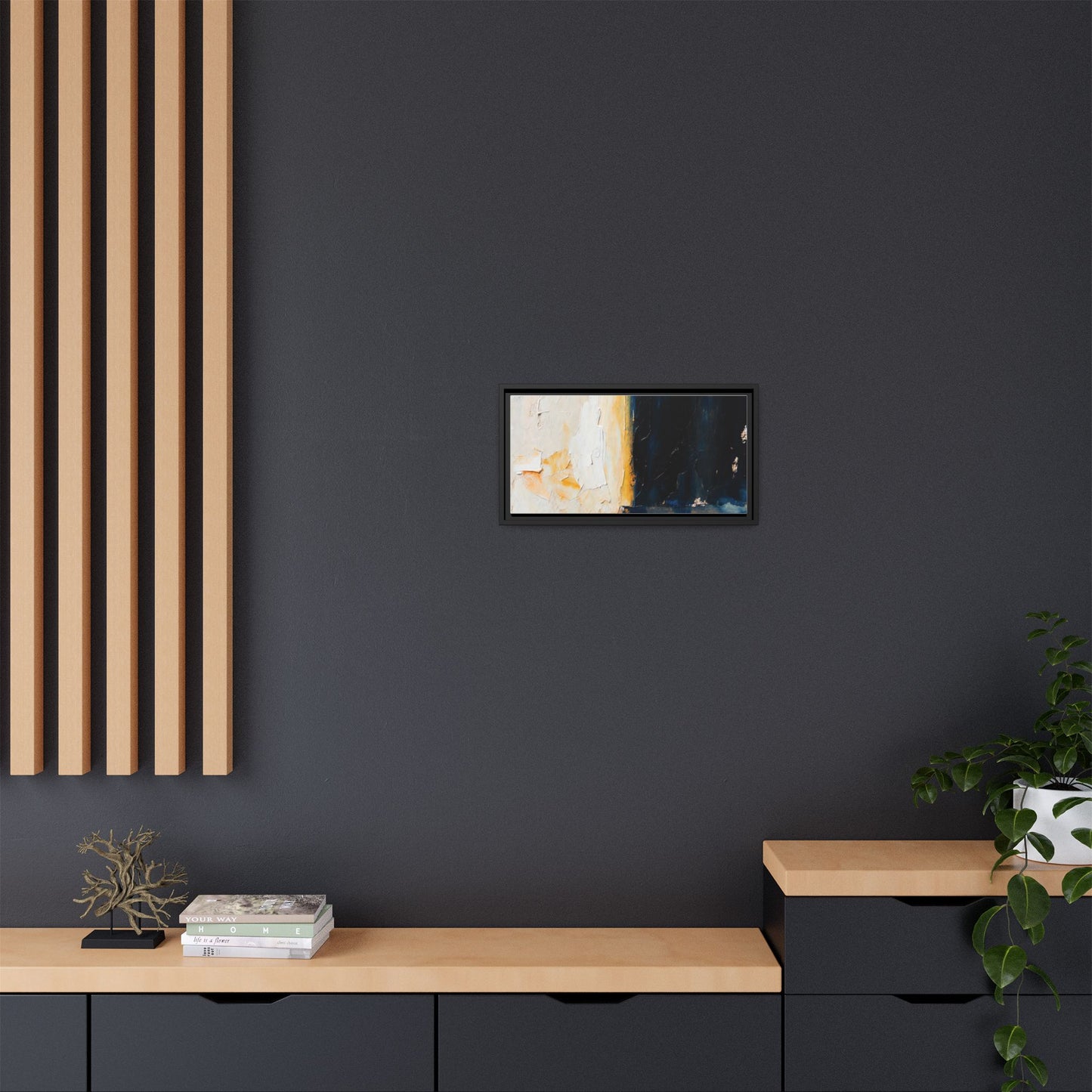 Abstract Coastal Texture Framed Canvas Art — Matte Multi-Color Wall Print