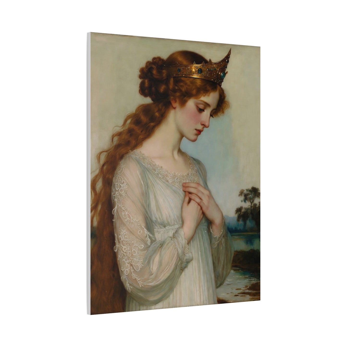 Vintage Romantic Princess Painting — Matte Canvas Wall Art