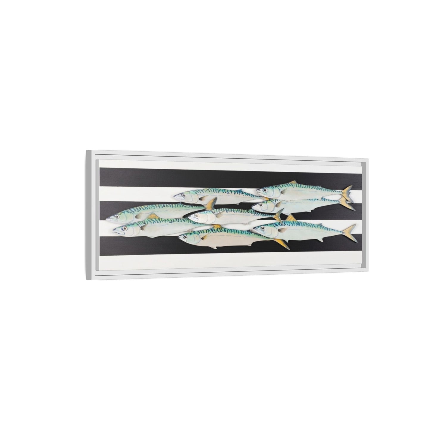 Striped Mackerel Canvas Print — Framed Matte Fish Wall Art