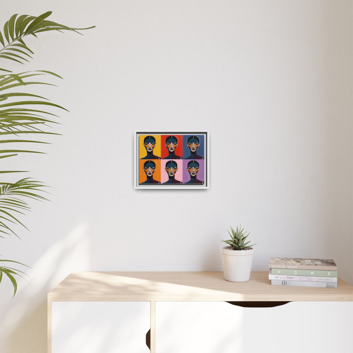 Pop Art Portrait Matte Canvas — Framed Multi-Color Wall Art