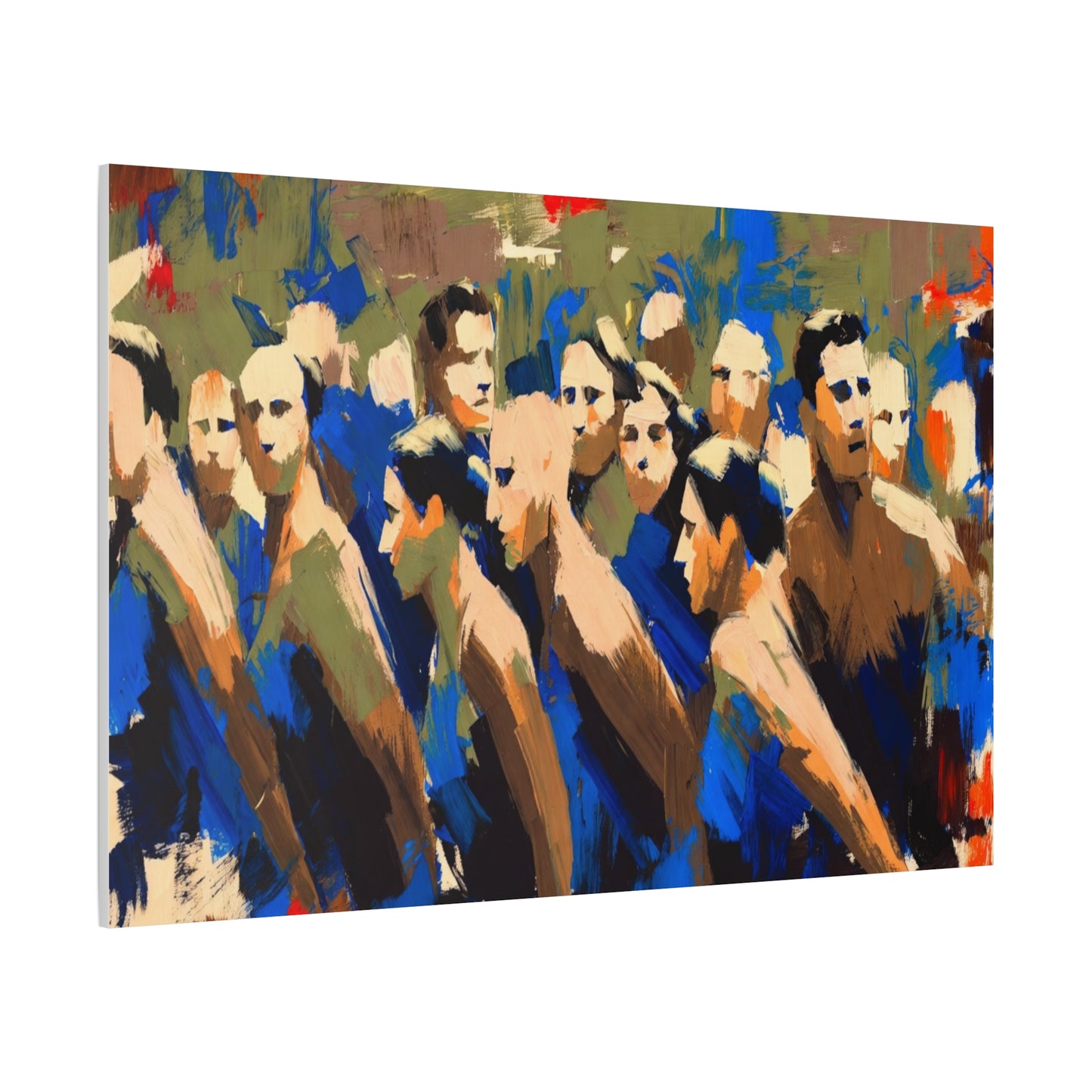Abstract Crowd Painting Canvas Print — Stretched Matte Wall Art