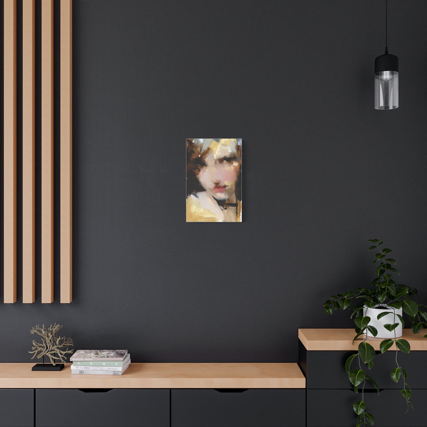 Abstract Portrait Matte Canvas Print — Modern Feminine Wall Art