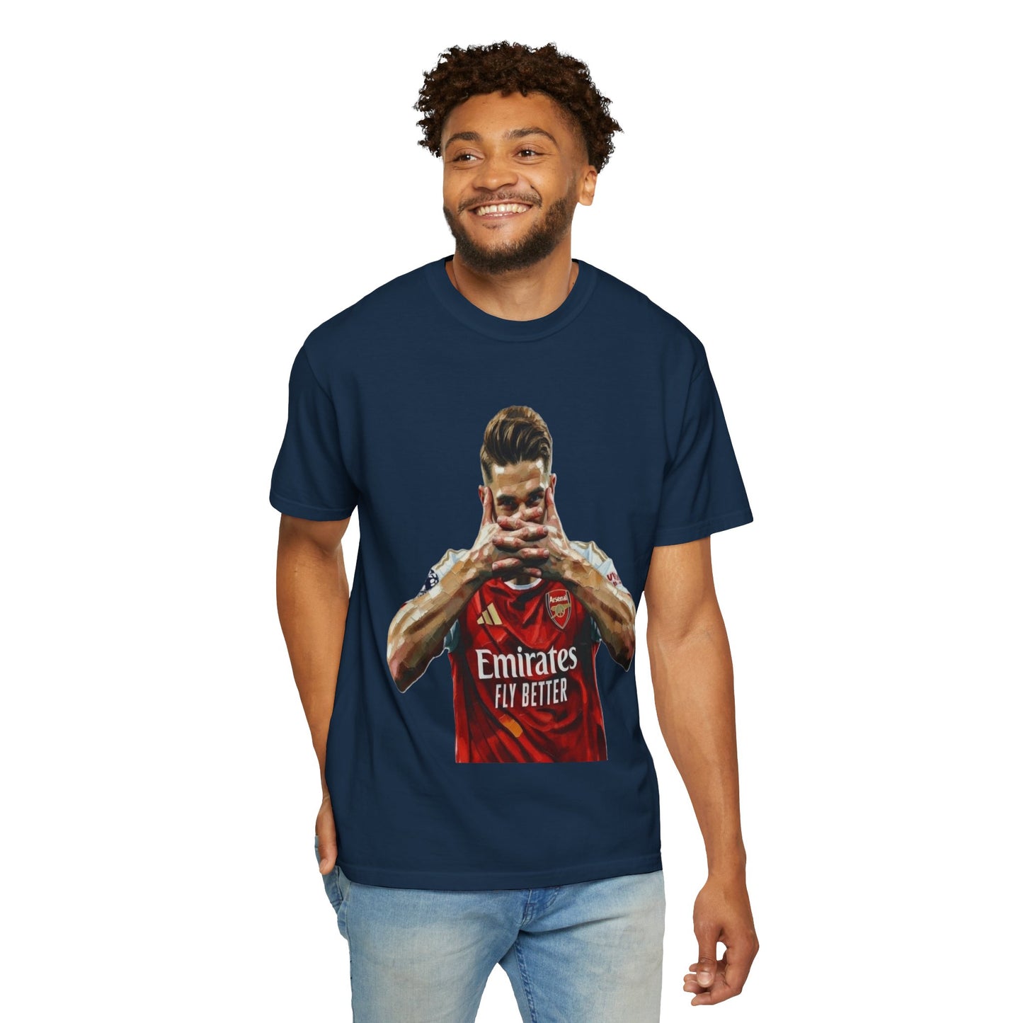 Soccer Celebration T-Shirt — Emirates 'Fly Better' Jersey Design