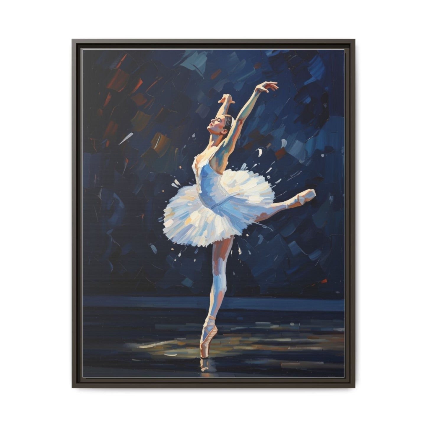 Ballerina Ballet Canvas Print — Framed Matte Wall Art