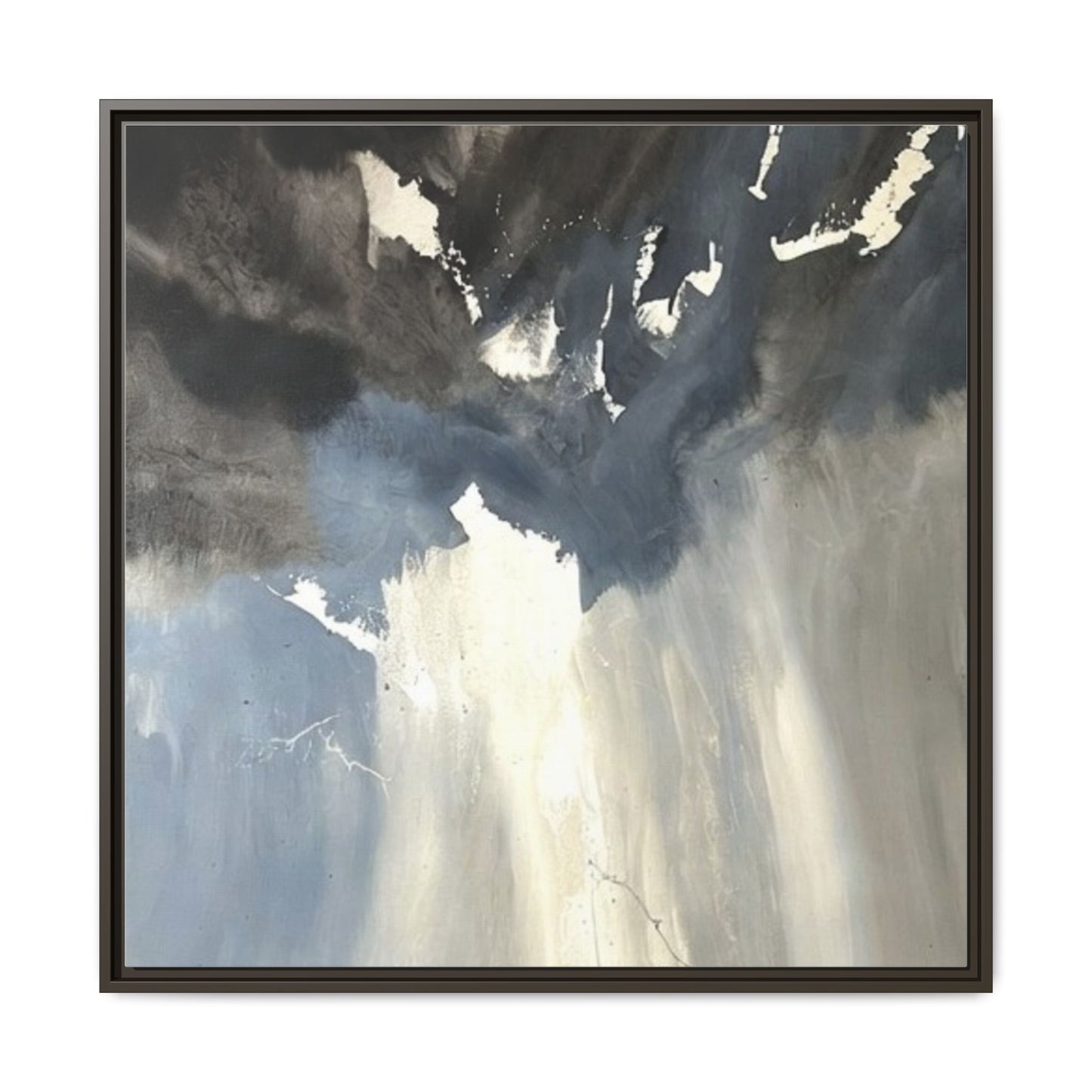 Framed Matte Canvas Art — Moody Abstract Sky Painting