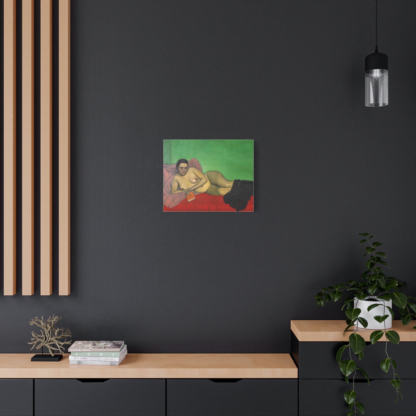 Femme nue tenant un livre by Félix Vallotton Matte Canvas Wall Art Print