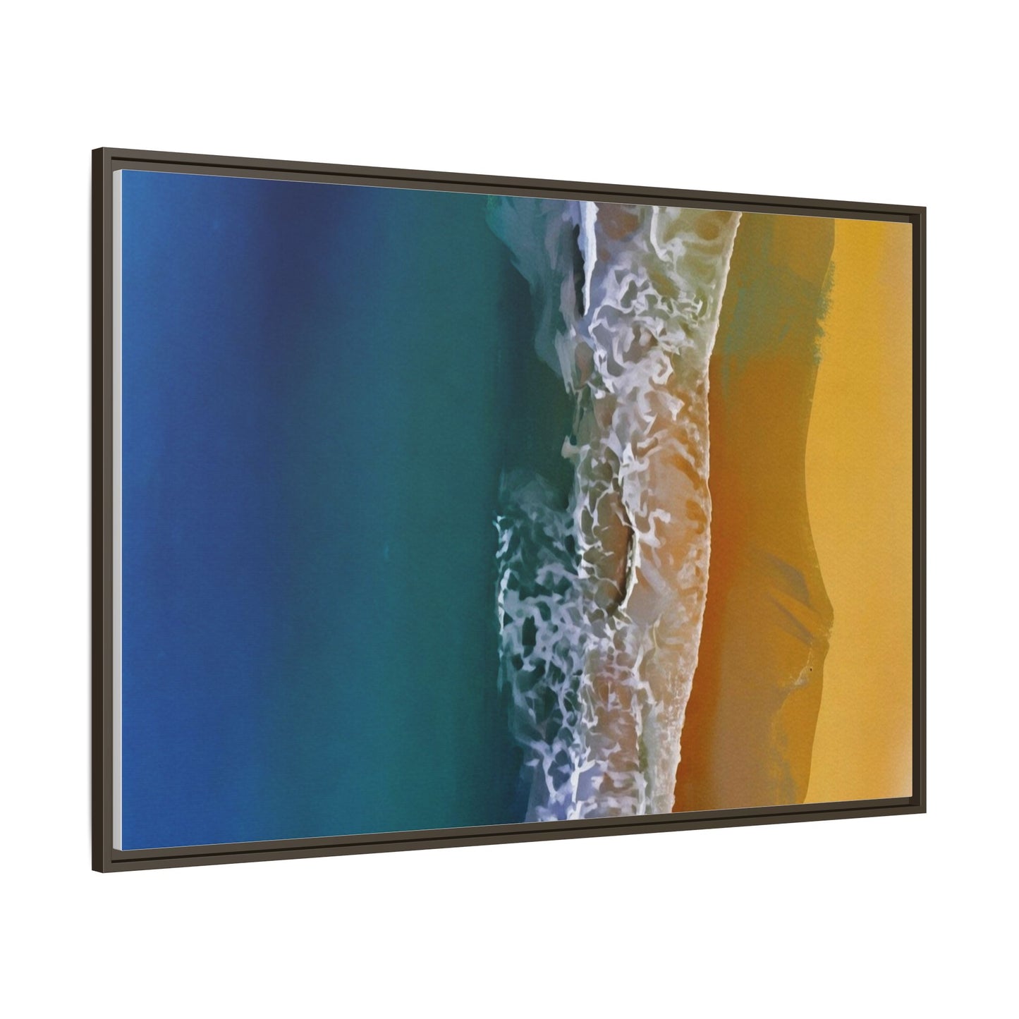 Framed Matte Canvas Seascape Print – Coastal Waves Wall Art