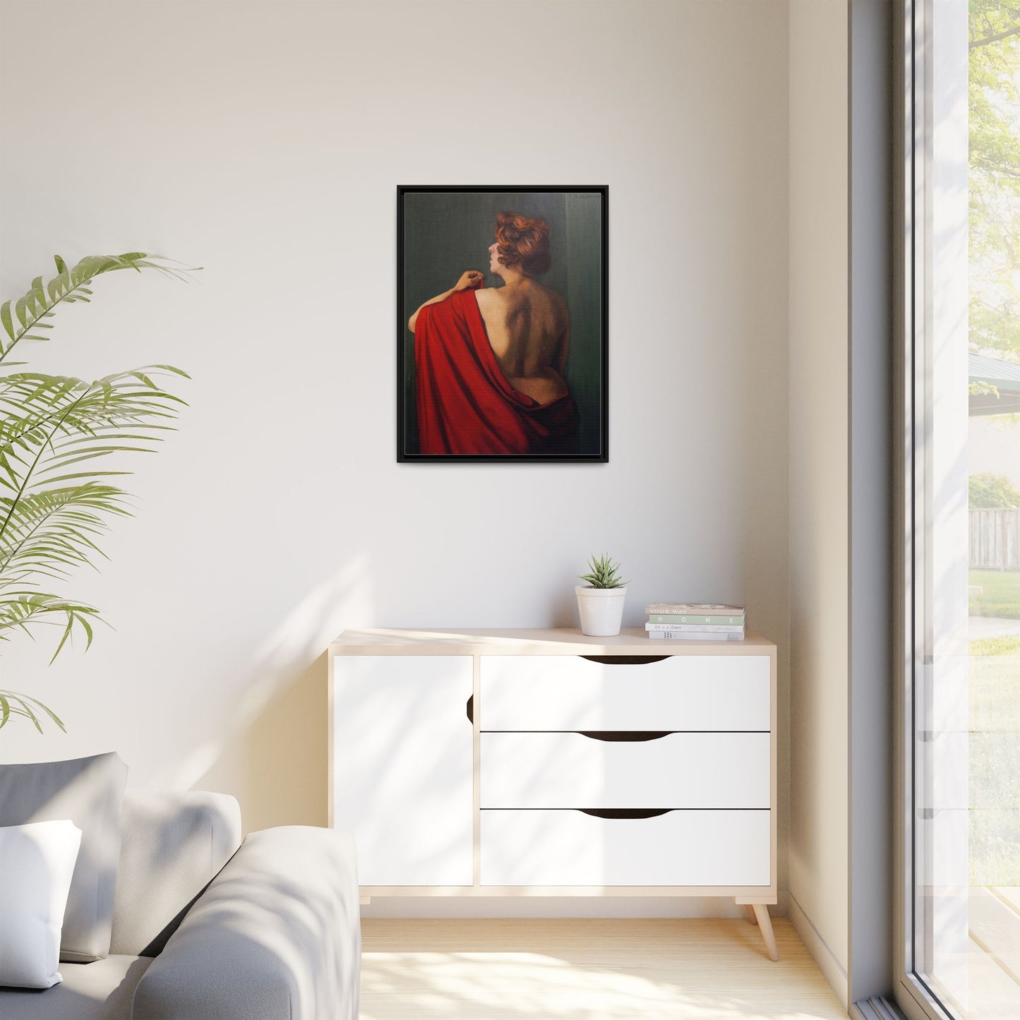 Femme au châle rouge by Félix Vallotton Framed Matte Canvas Wall Art Print