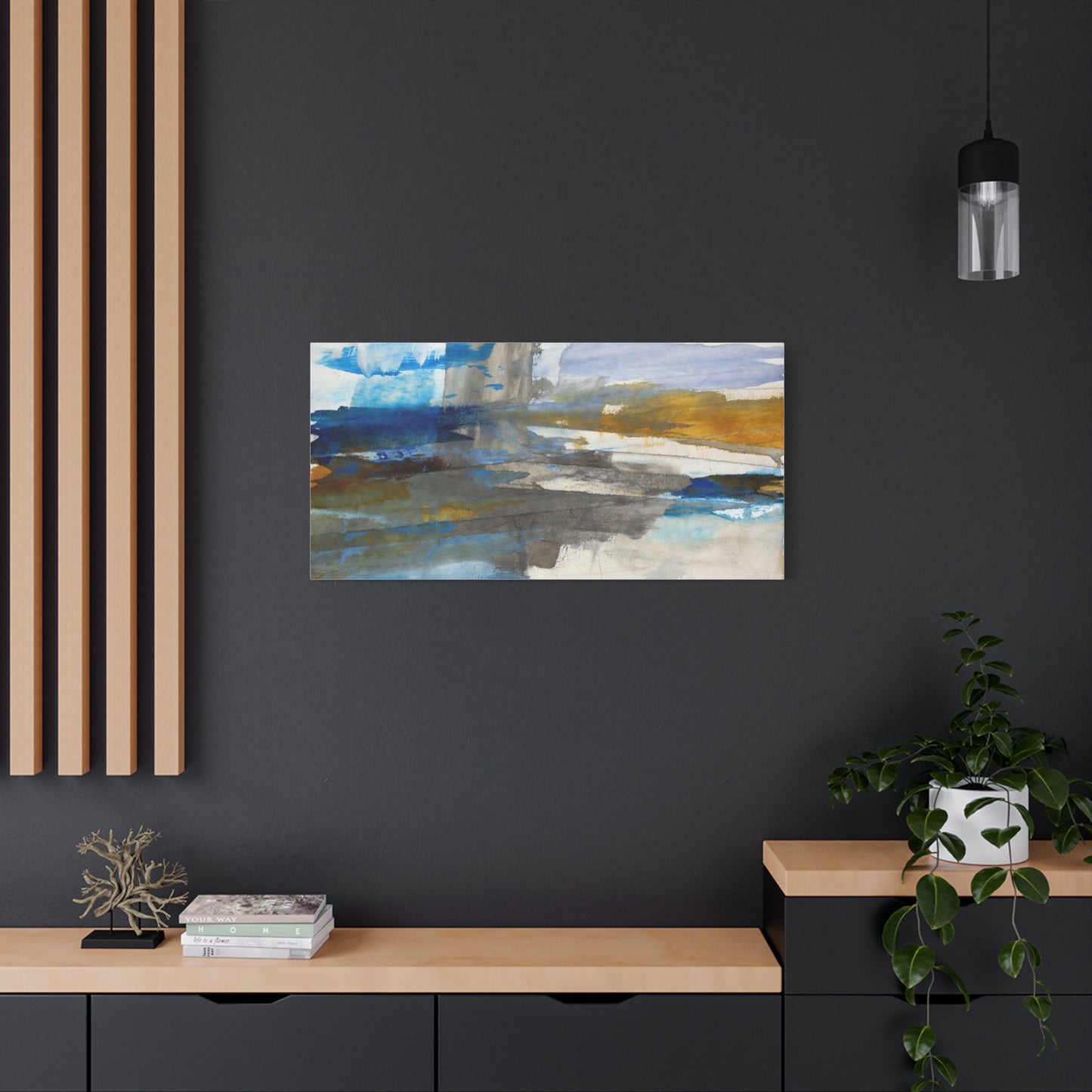 Abstract Coastal Blue Matte Canvas Print — Stretched 1.25" Wall Art
