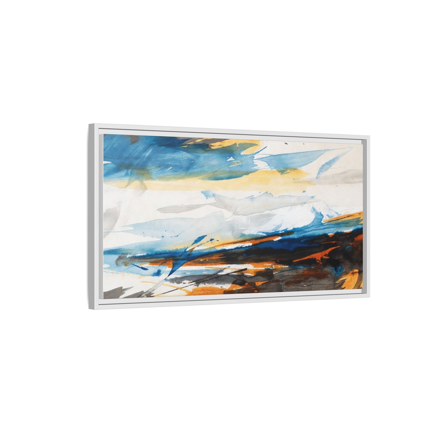 Abstract Coastal Waves Matte Canvas Framed Wall Art