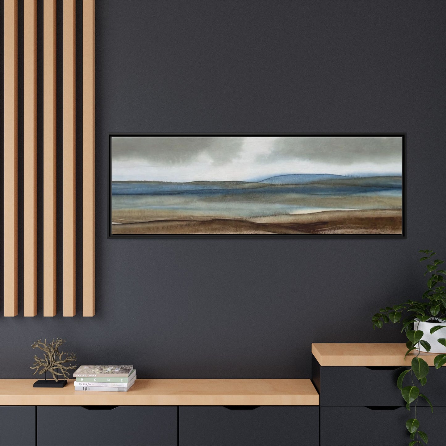 Matte Canvas Landscape, Framed (Multi-color)