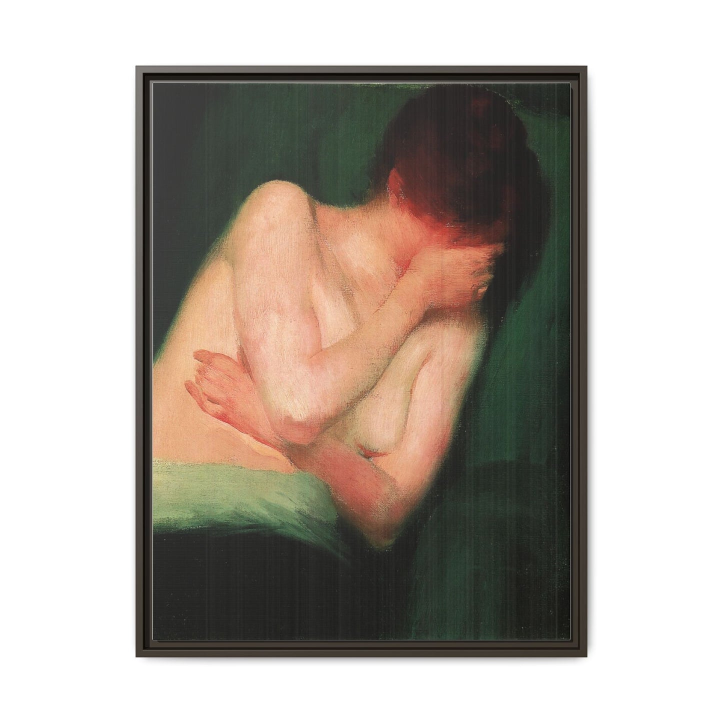 Female Nude by János Vaszary Framed Matte Canvas Wall Art Print