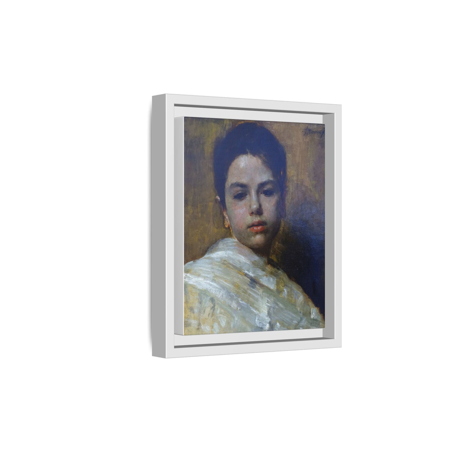 Carminella by Antonio Mancini Framed Matte Canvas Art Print