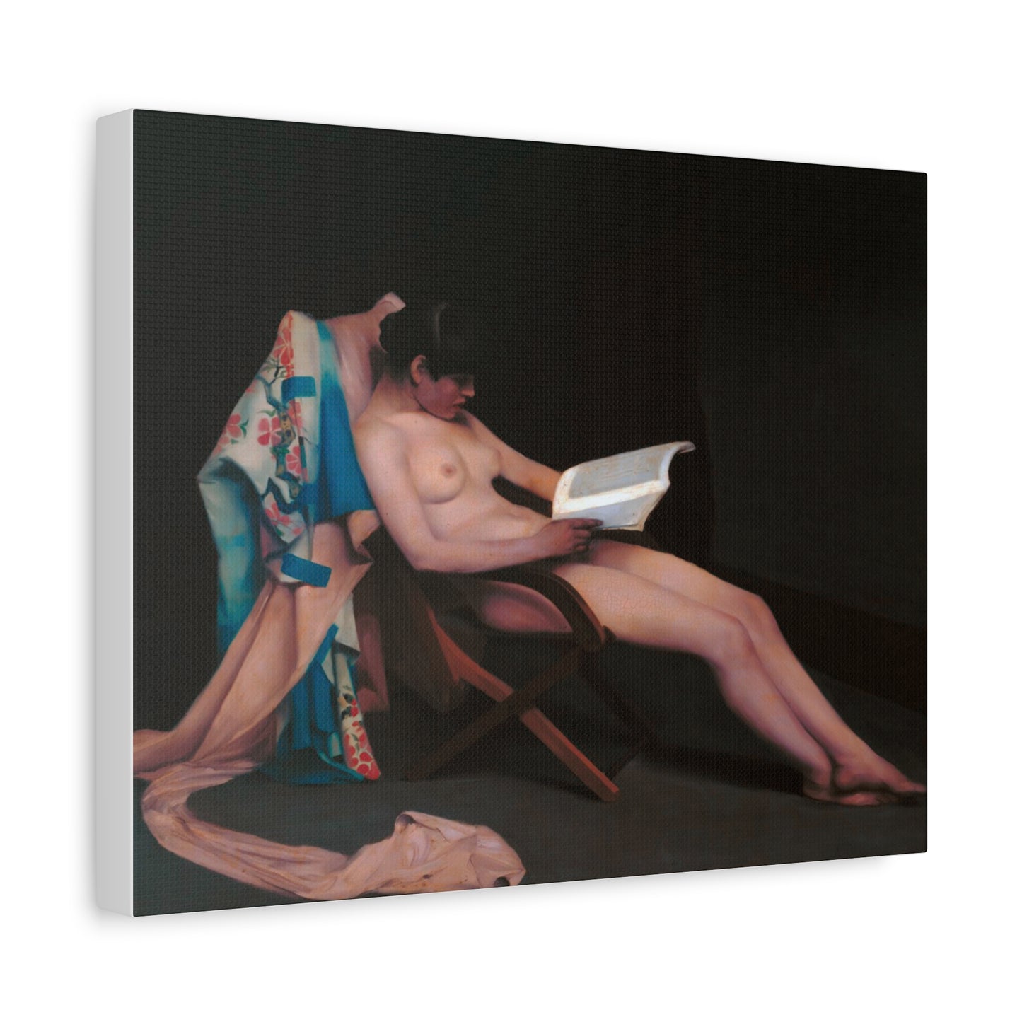 The reading girl by Theodore Roussel Matte Canvas Wall Art Print