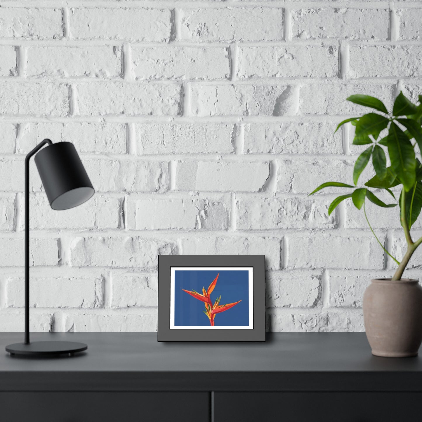 Bird of Paradise Framed Art Print — Tropical Flower Poster