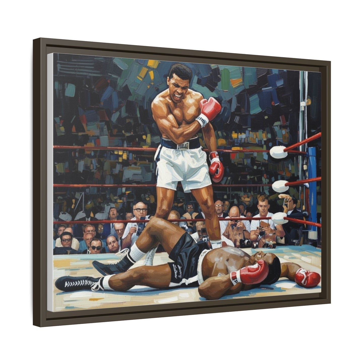 Framed Boxing Ring Canvas Print — Muhammad Ali Iconic Knockout Sport Art